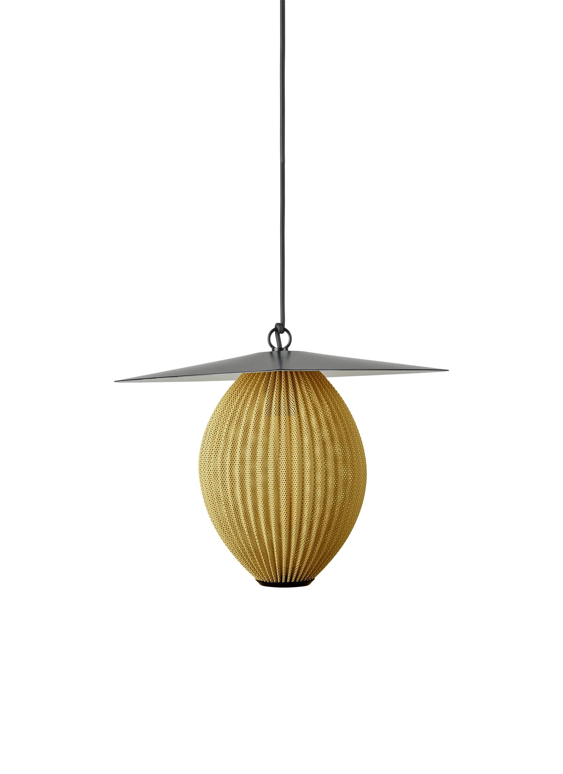GUBI Satellite Pendant, Outdoor (Mustard Gold Semi Matt, Ø22 x 31,5 cm, EU)
