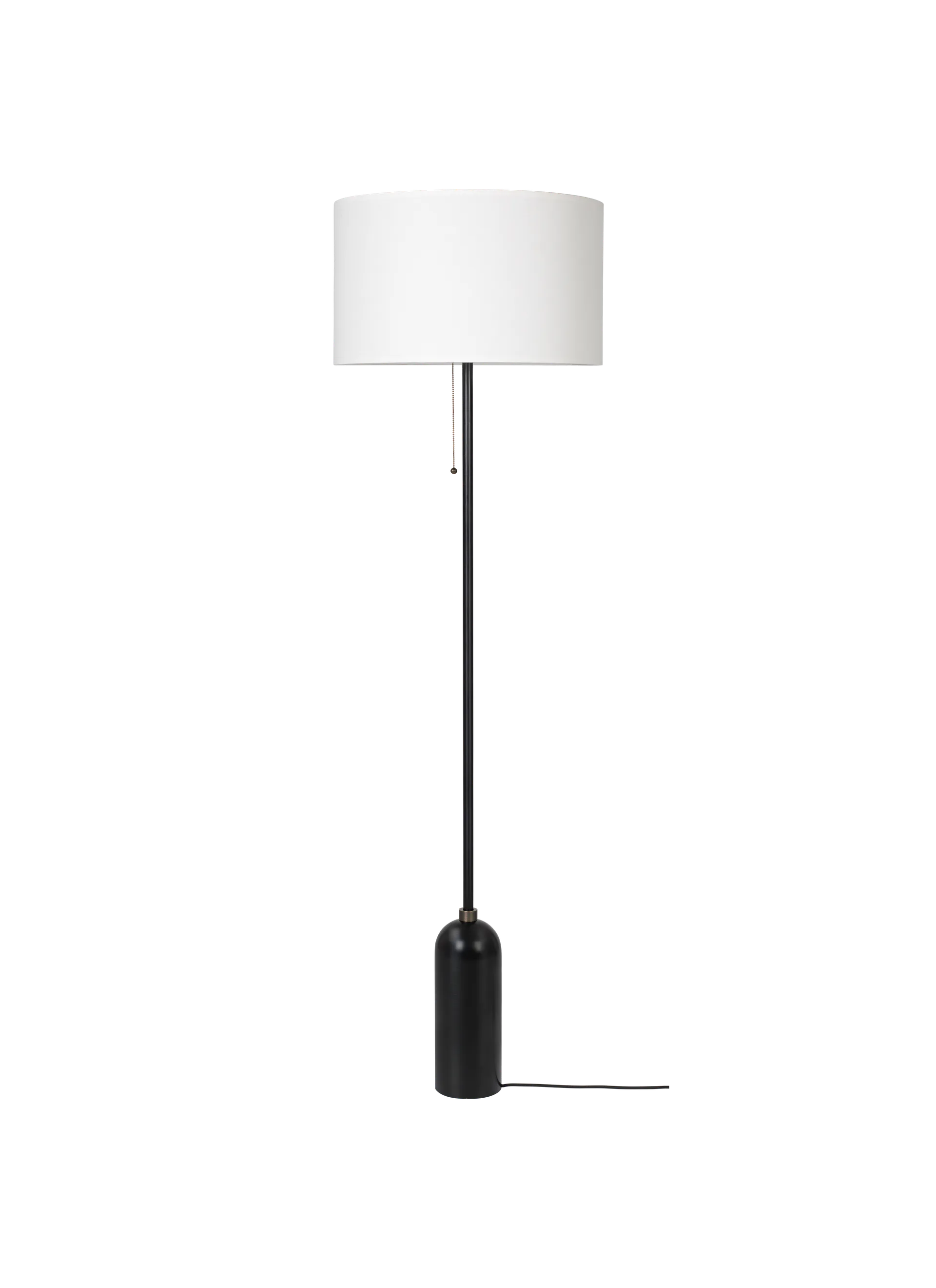 GUBI Gravity Floor Lamp (White shade, Blackened Steel, EU)