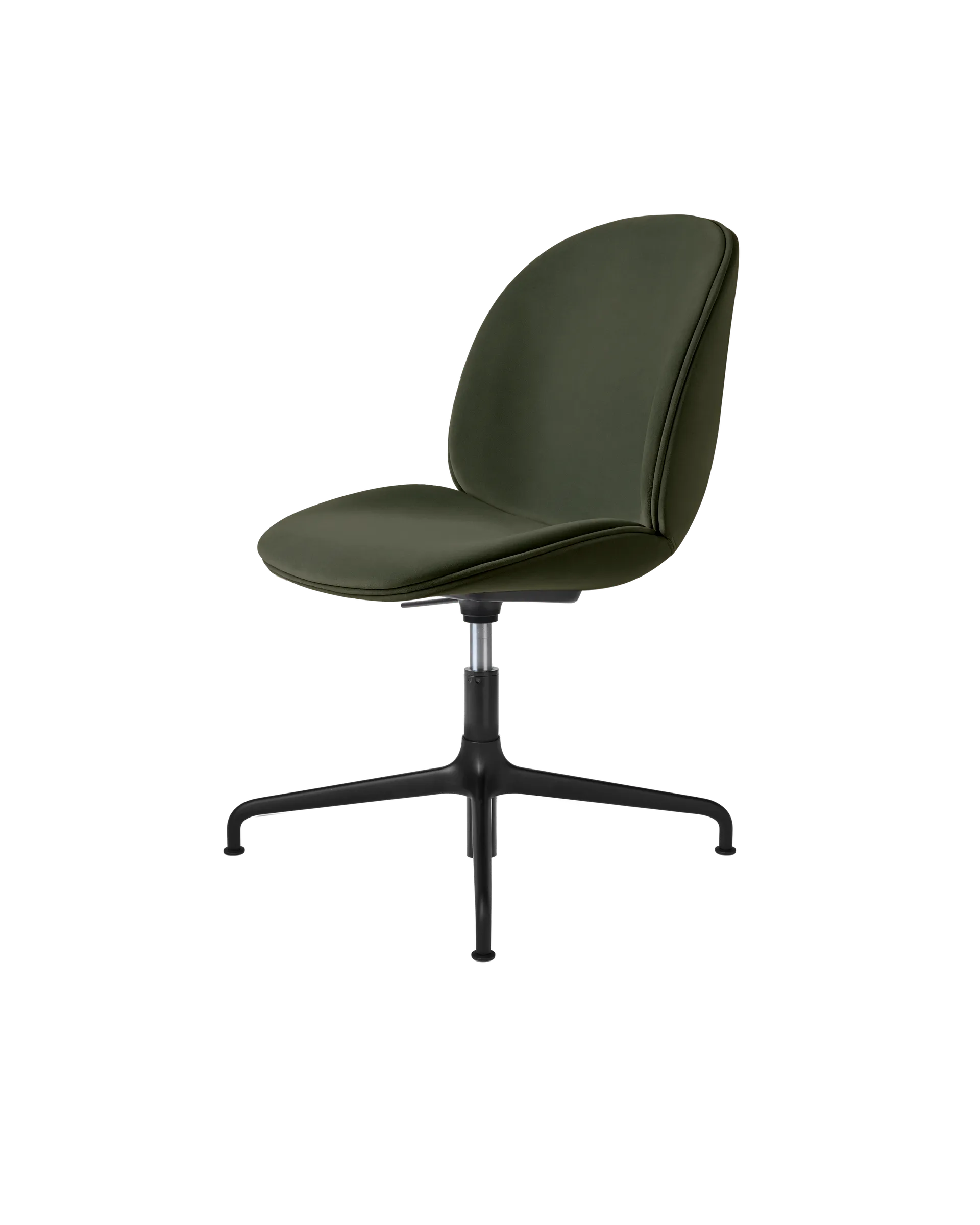 GUBI Beetle Meeting Chair, Fully Upholstered (Sunday, Dedar (018, Standard), Height adjustable 4-star base, Black Matt)