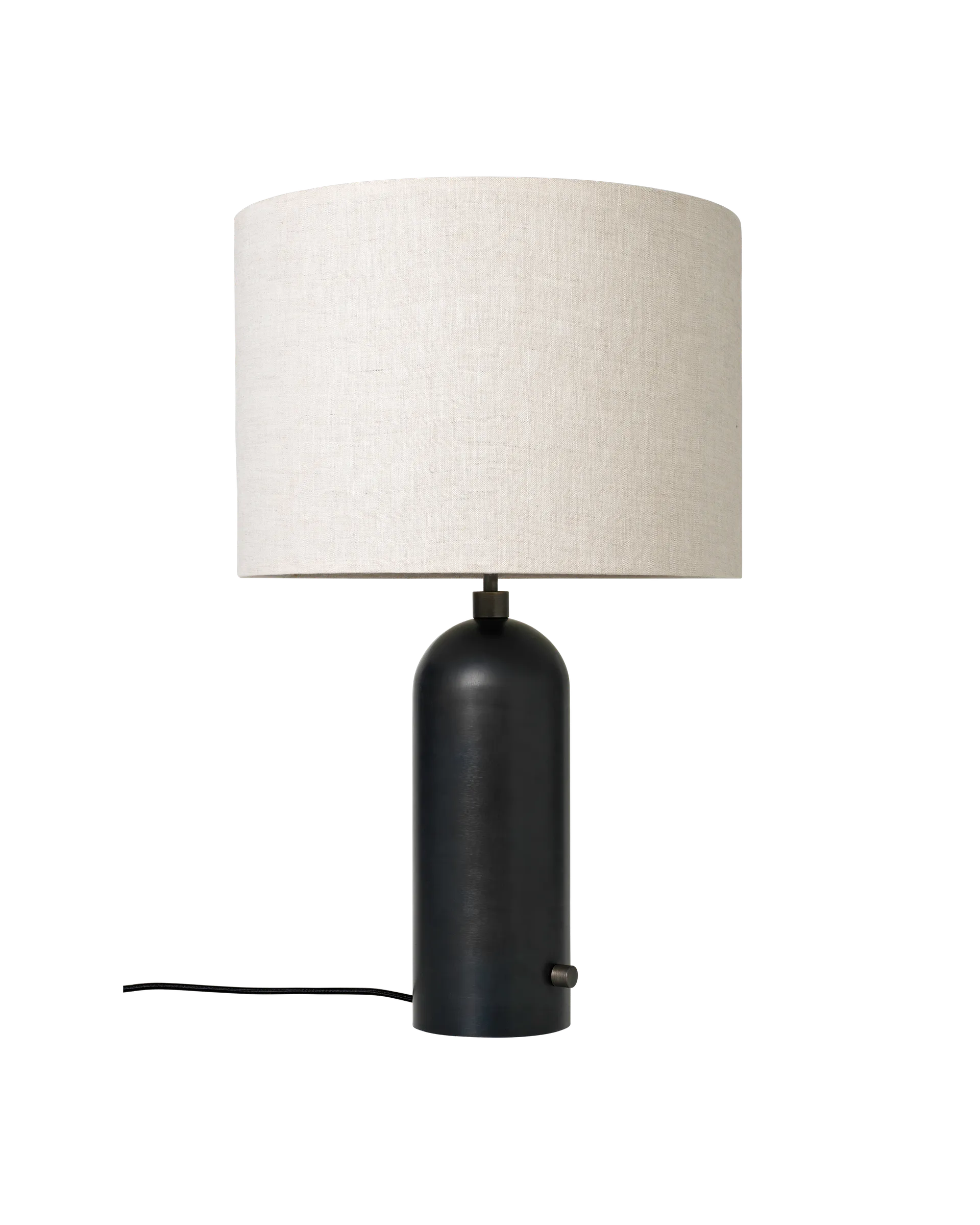 GUBI Gravity Table Lamp (Canvas shade, Blackened Steel, 65 cm, EU)