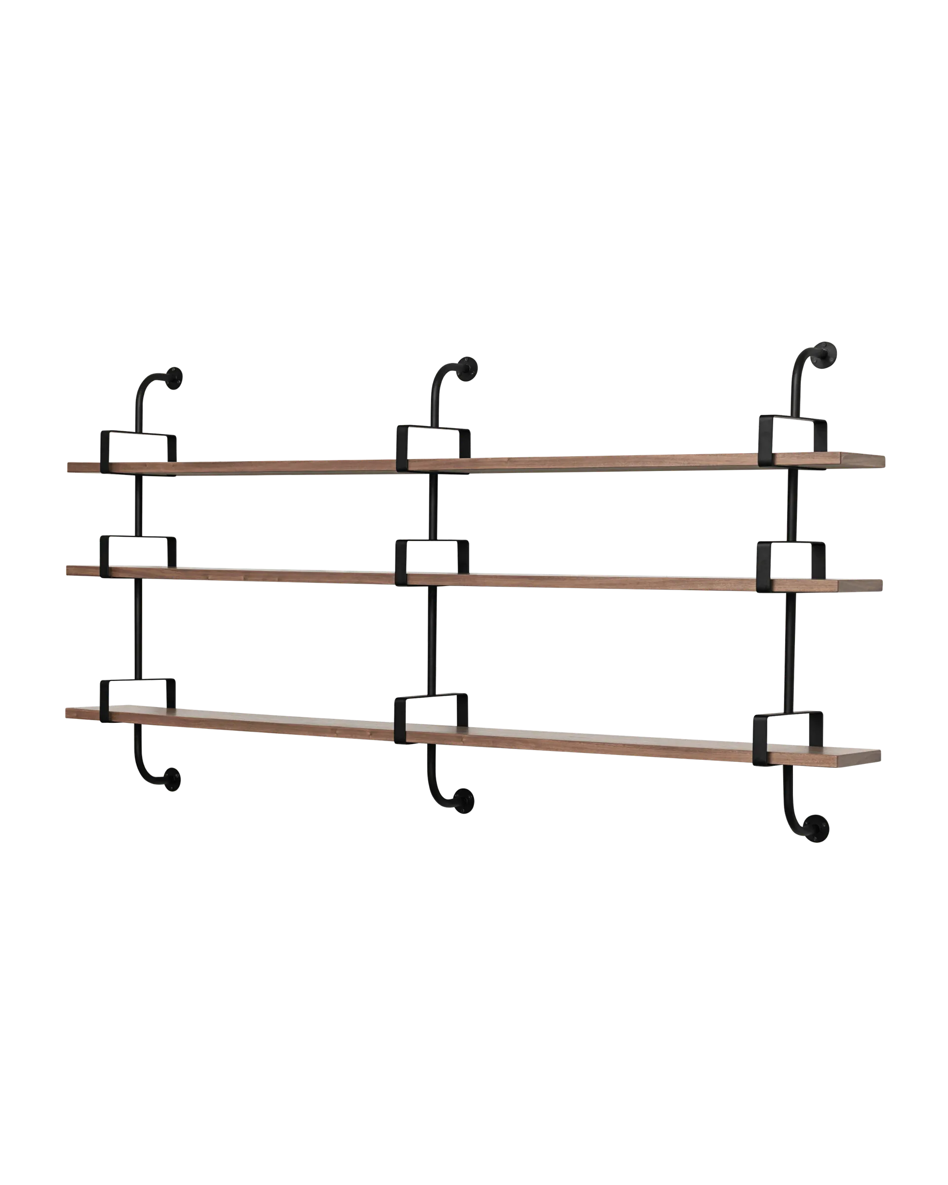GUBI Démon Shelf (American Walnut Semi Matt Lacquered, Large, 3 Shelves)