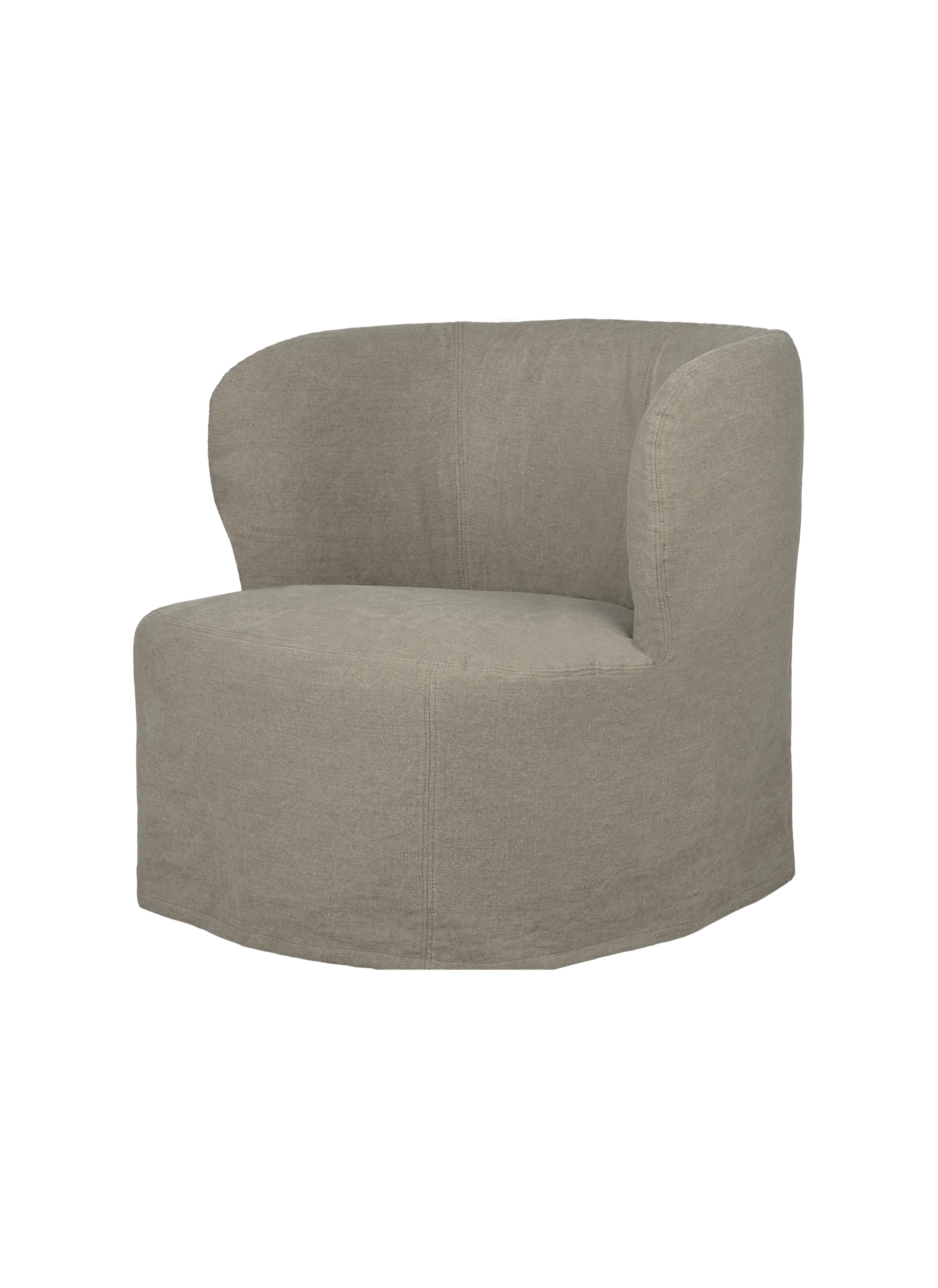 GUBI Stay Lounge Chair with Slipcover (Linen, GUBI (0024, Standard), Large (85x76x85))
