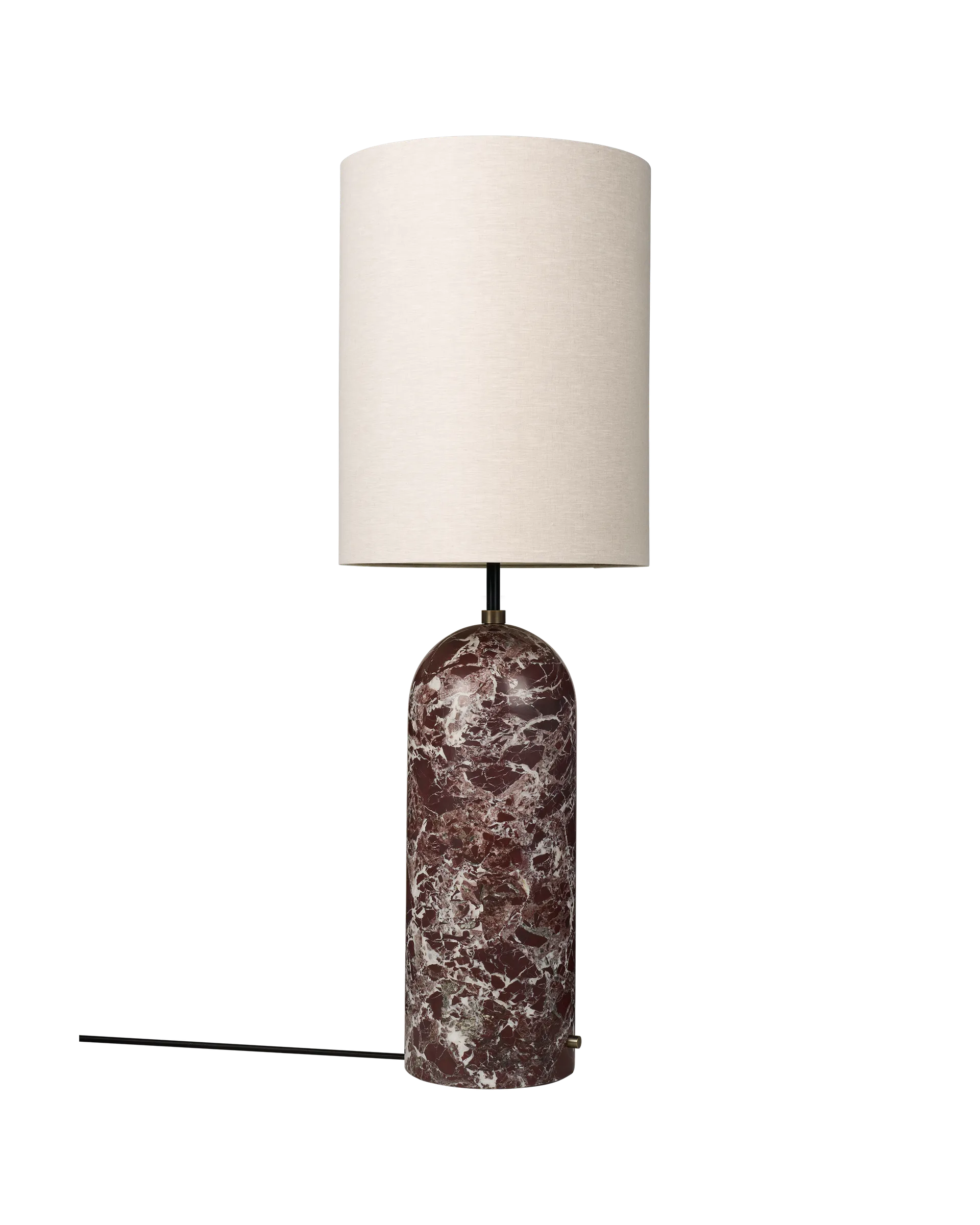 GUBI Gravity Floor Lamp - XL (Maroon Marble, Canvas shade, 130 cm, UK)