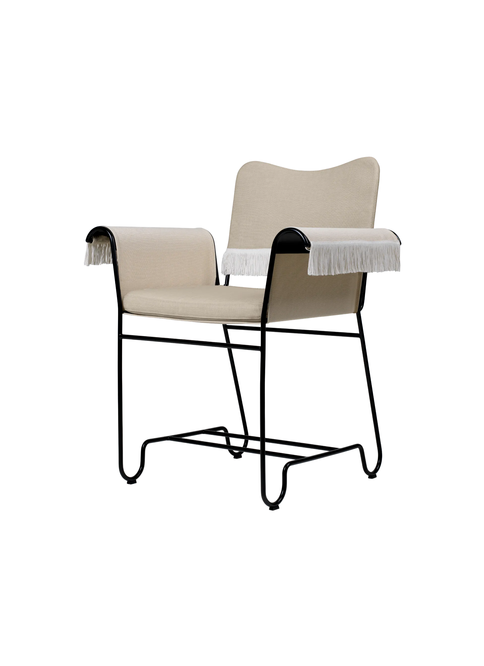 GUBI Tropique Dining Chair (Leslie, Limonta (CAL 117 compliant) (12), Classic Black, With)