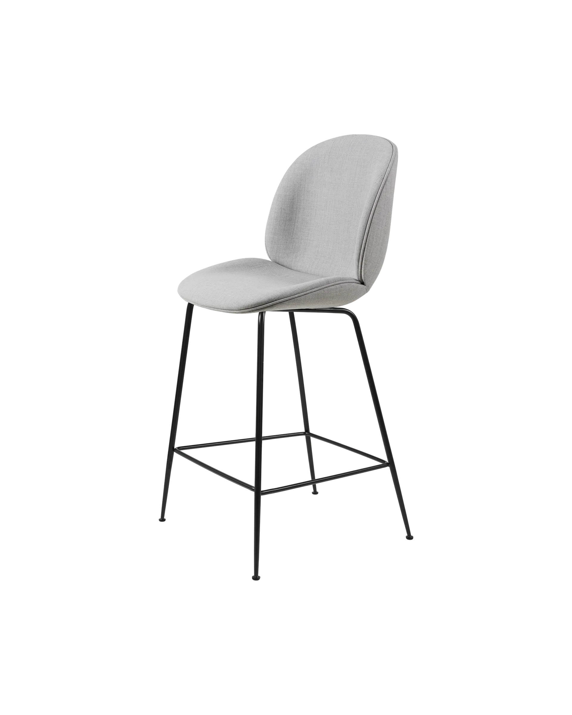 GUBI Beetle Counter Chair, Fully Upholstered (Remix 3, Kvadrat (123, Standard), Conic base, Black Matt)