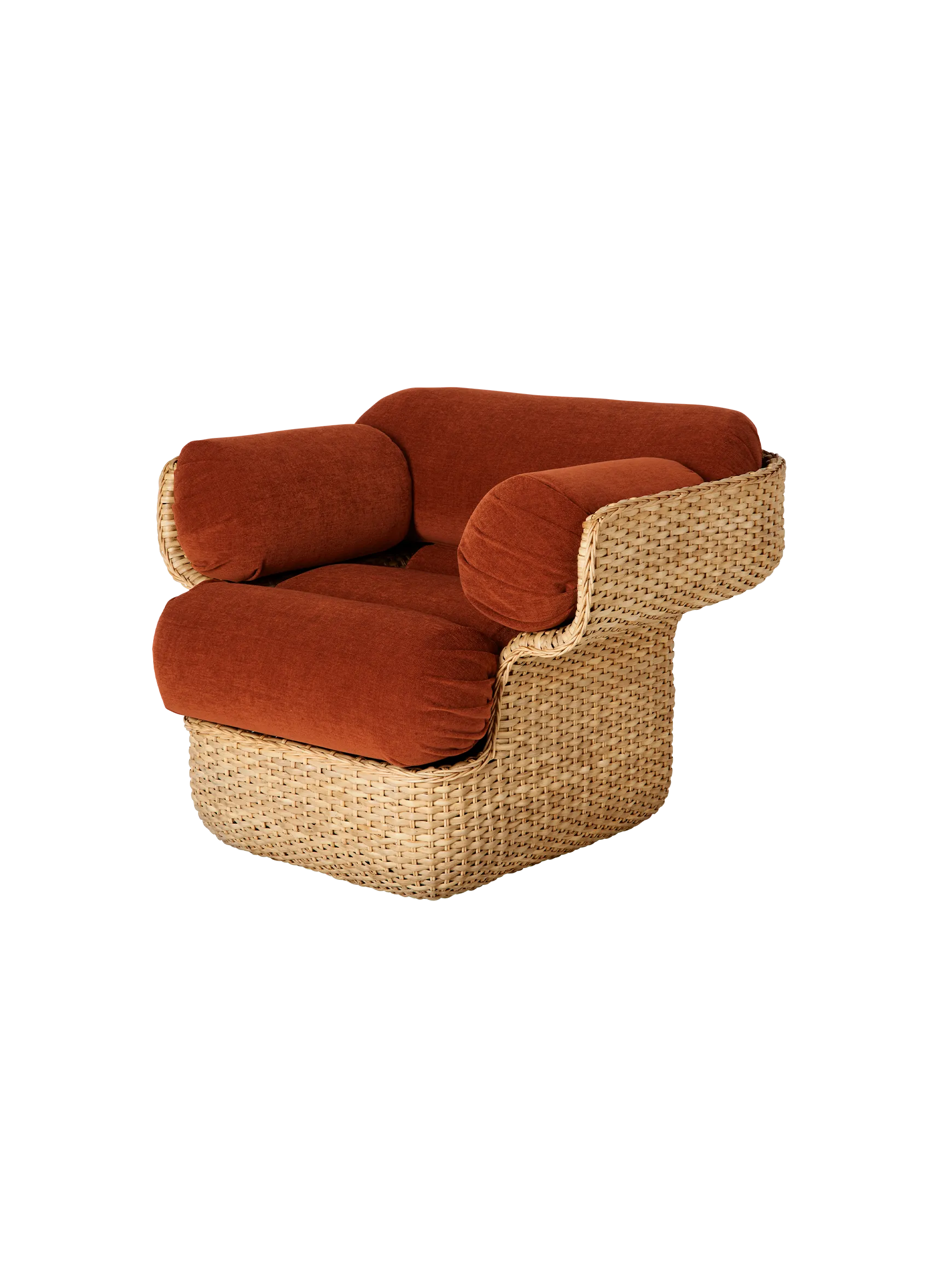GUBI Basket Lounge Chair (Belsuede Special FR, Dedar (133, Standard), Rattan)
