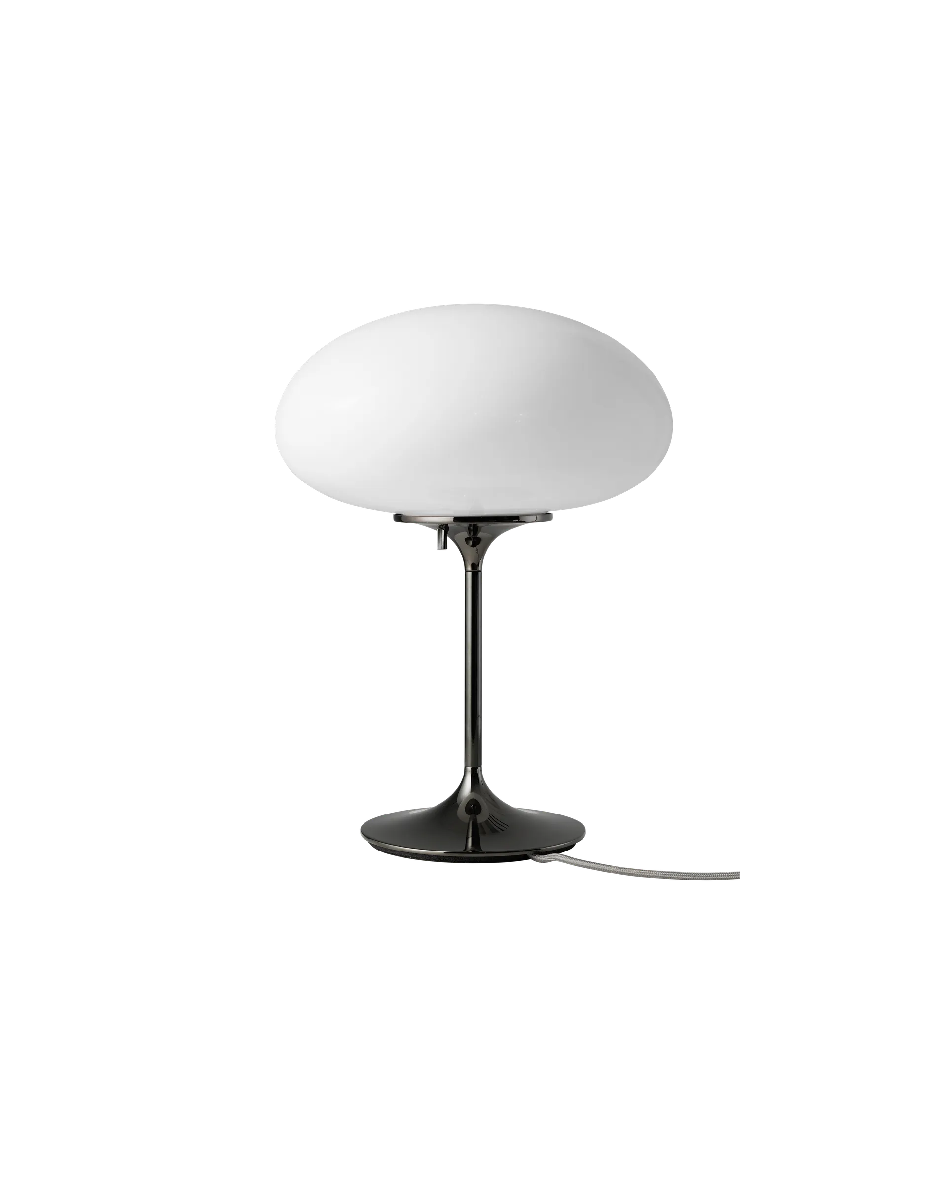 GUBI Stemlite Table Lamp (Black Chrome, Opal Glass, 42 cm, EU)