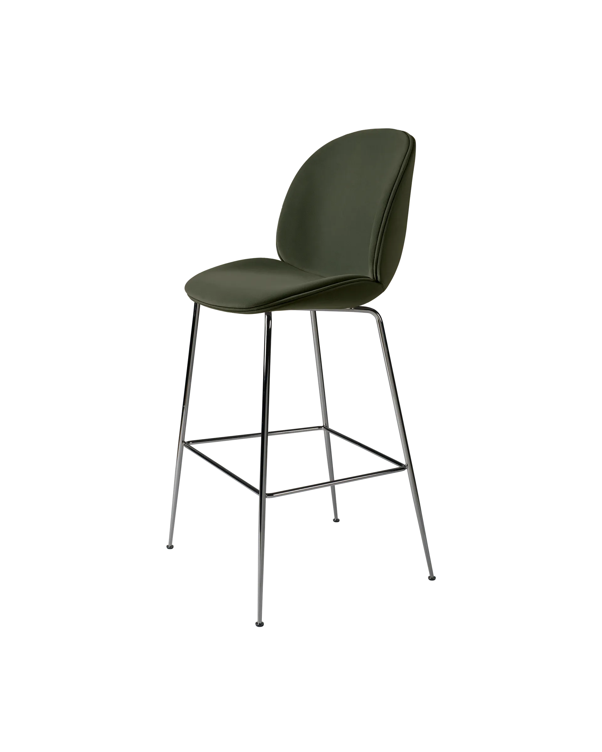GUBI Beetle Bar Chair, Fully Upholstered (Sunday, Dedar (018, Standard), Conic base, Black Chrome)