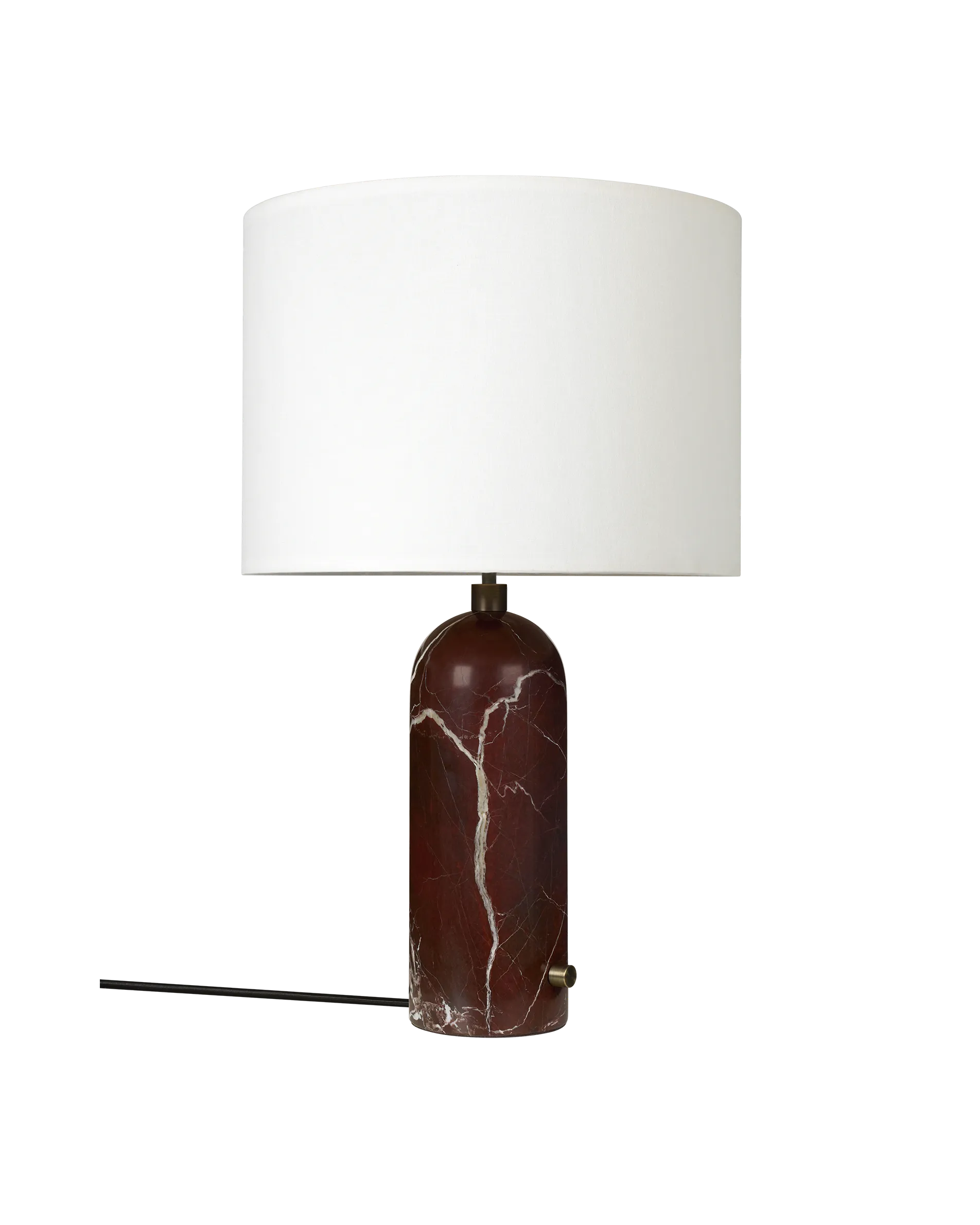 GUBI Gravity Table Lamp (Maroon Marble, White shade, 65 cm, UK)