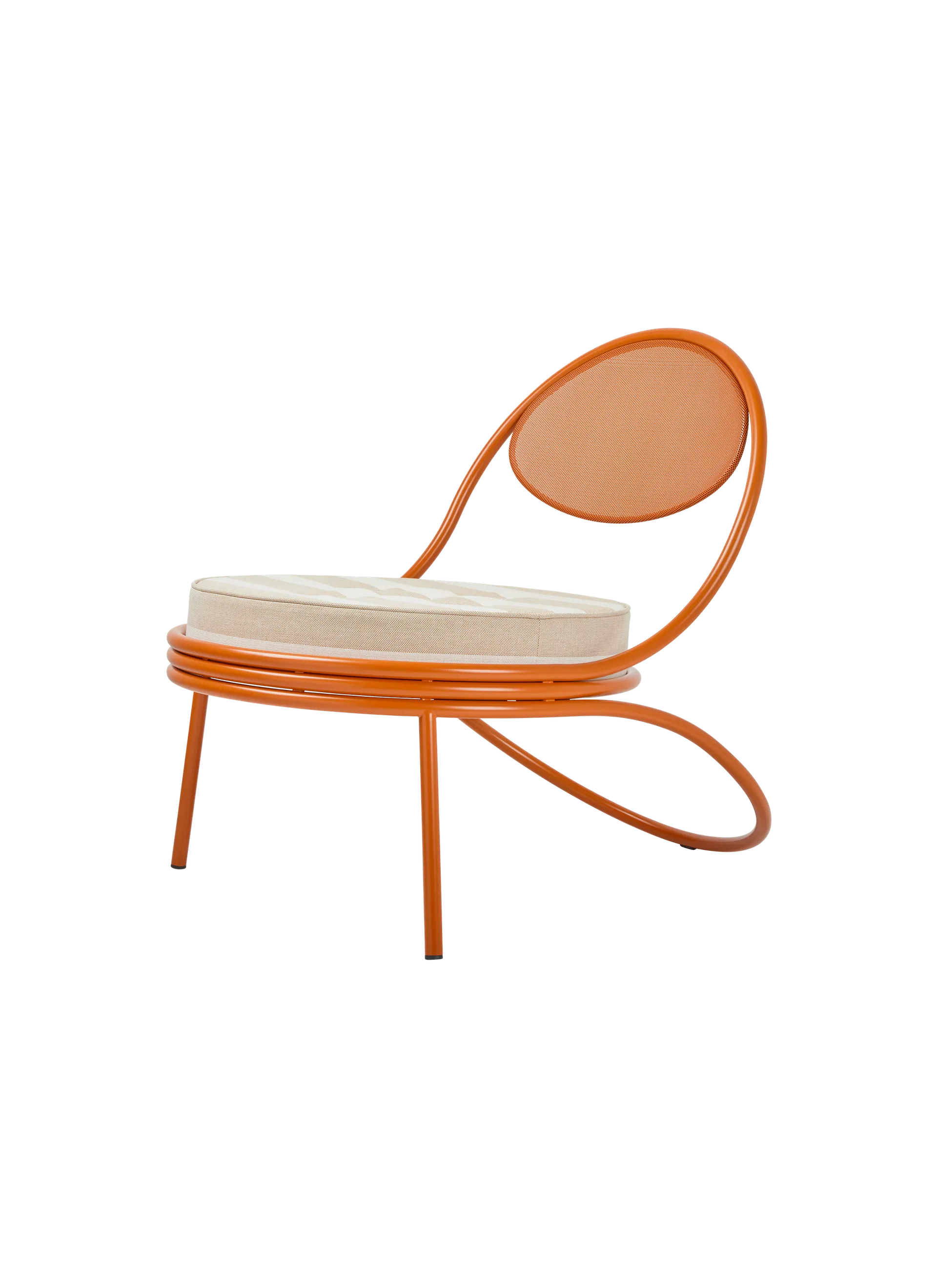 GUBI Copacabana Lounge Chair (International Orange, Leslie Stripe, Limonta (040, Standard))