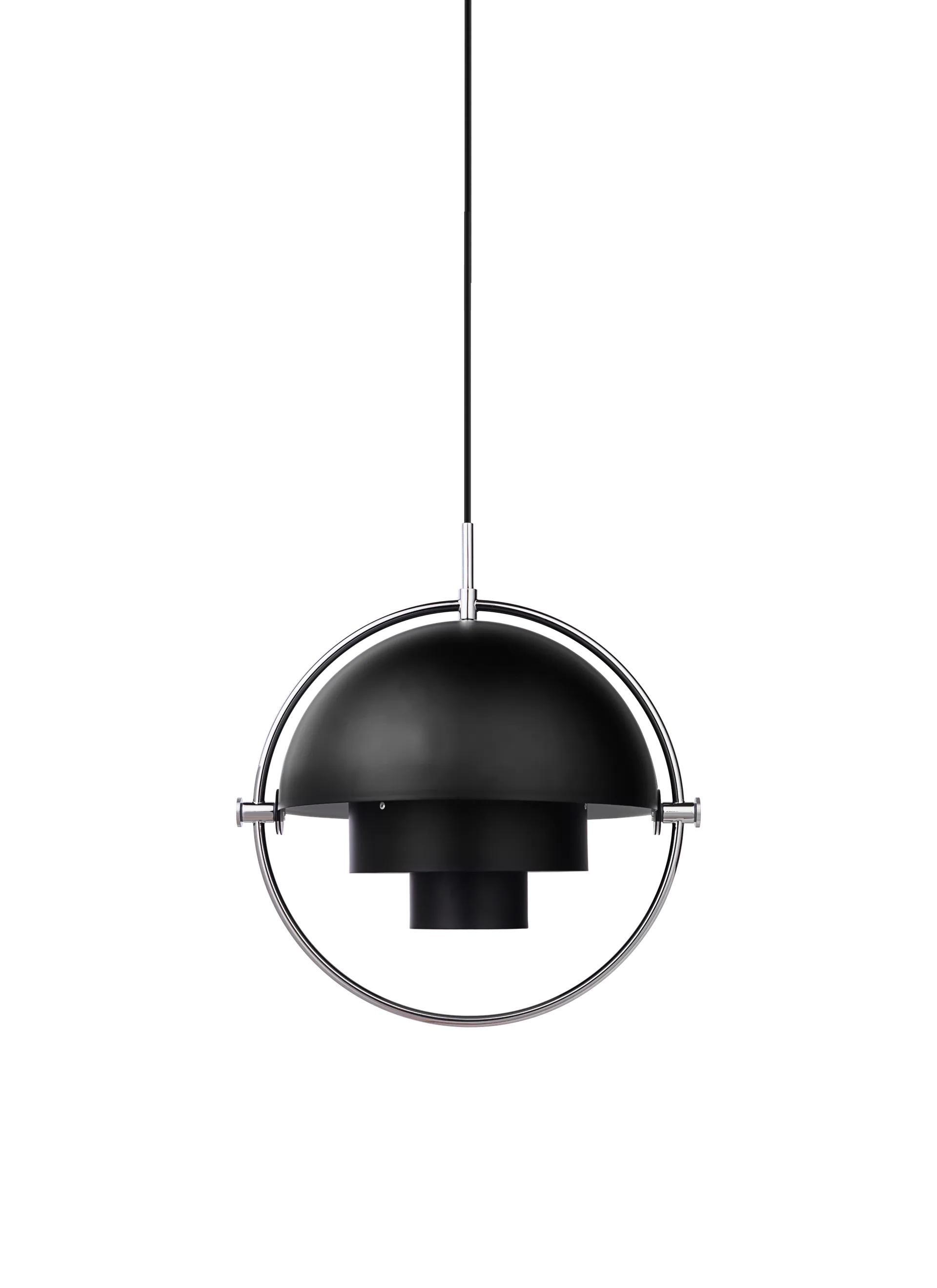 GUBI Multi-Lite Pendant (Chrome, Black Semi Matt, Ø32 x 16 cm, EU)