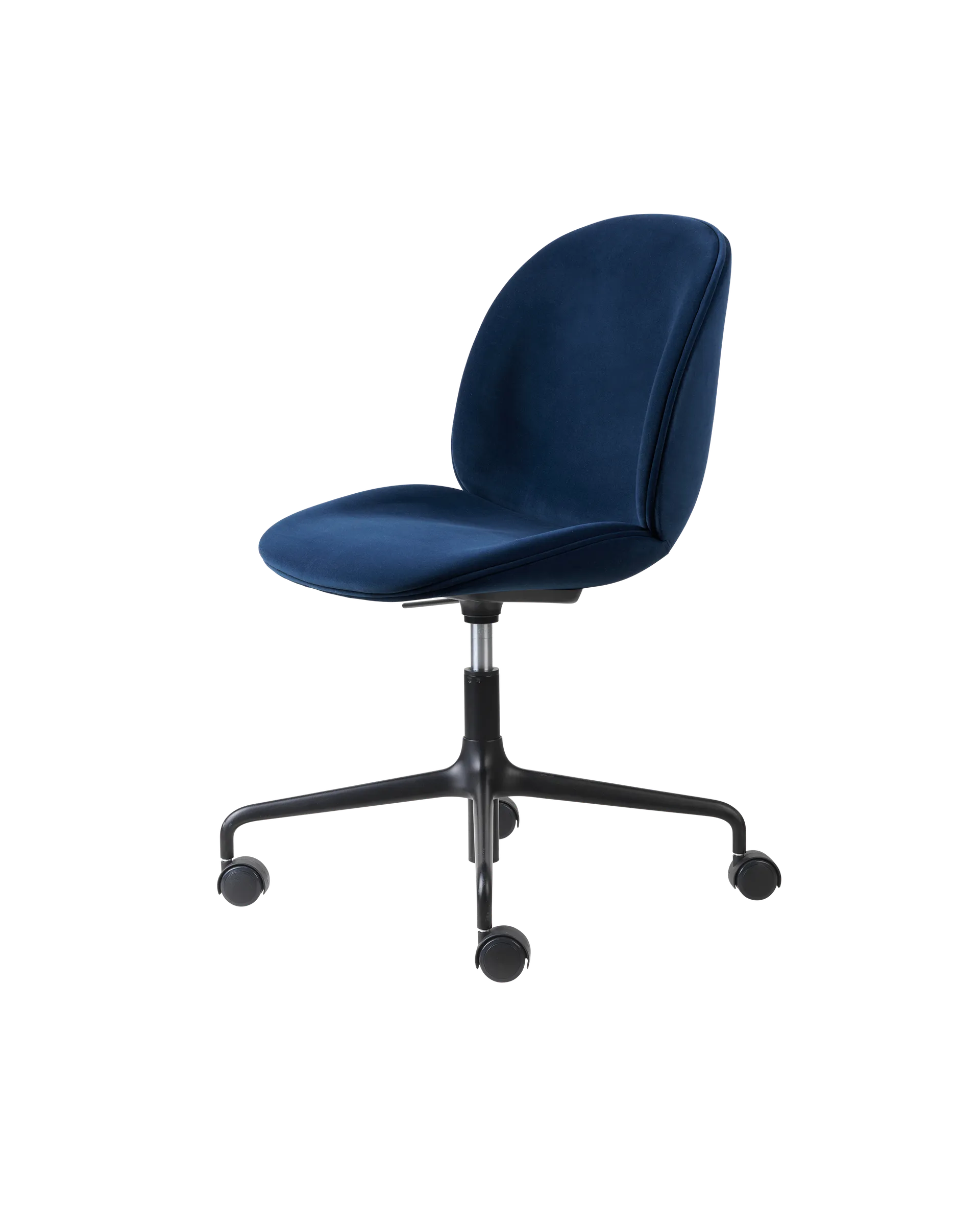 GUBI Beetle Meeting Chair, Fully Upholstered (Sunday, Dedar (003, Standard), Height adjustable 4-star base w. castors, Black Matt)