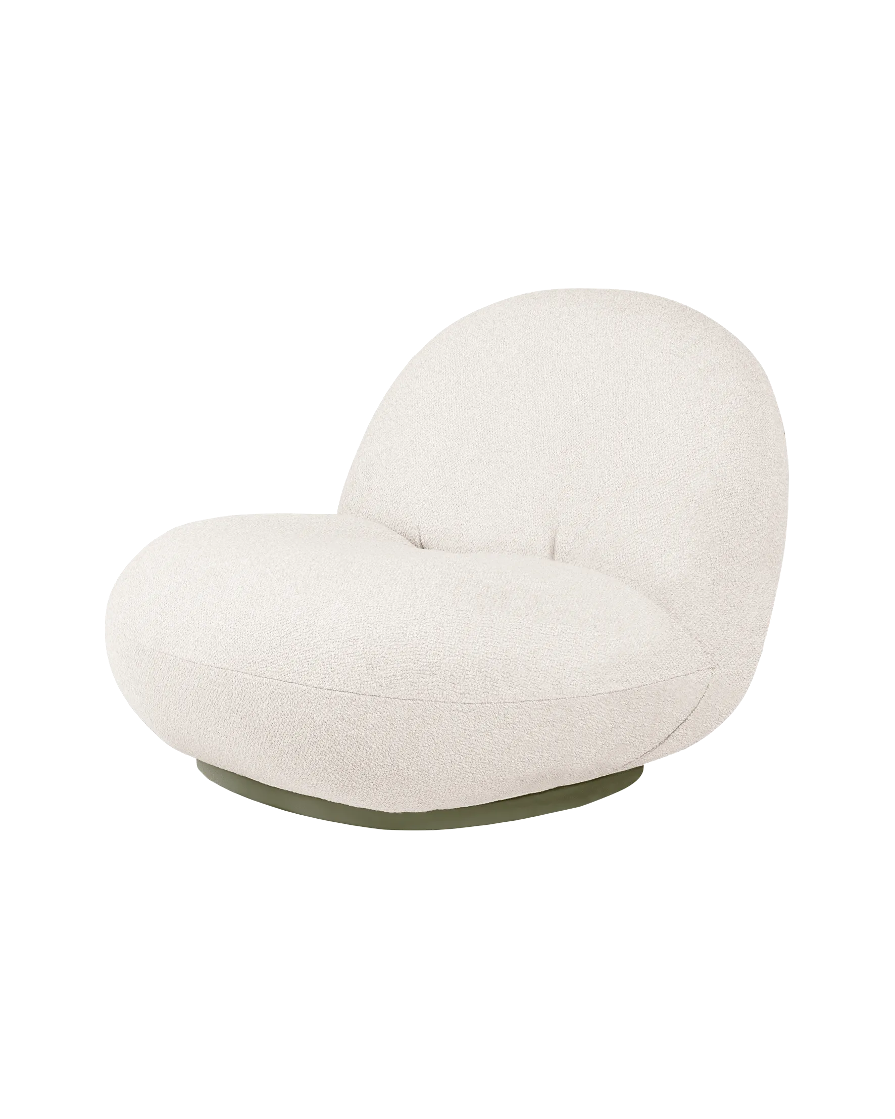 GUBI Pacha Lounge Chair, Outdoor (Lorkey, Limonta (40, Standard), Moss Gray, Swivel)