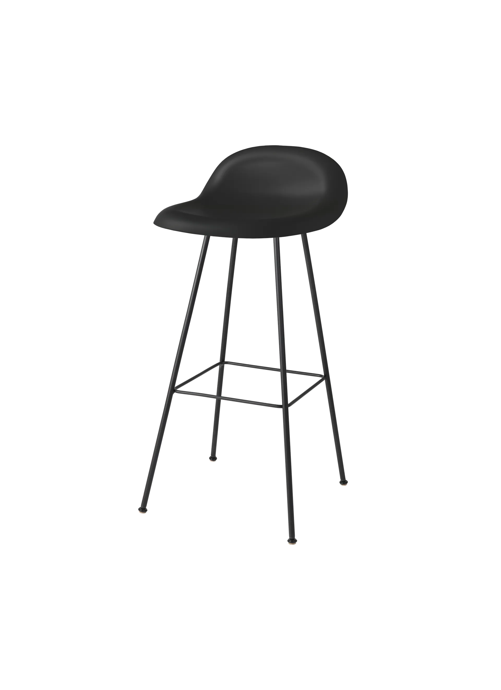 GUBI GUBI 3D Bar Stool, Un-Upholstered (Center base, Black, Black Matt)