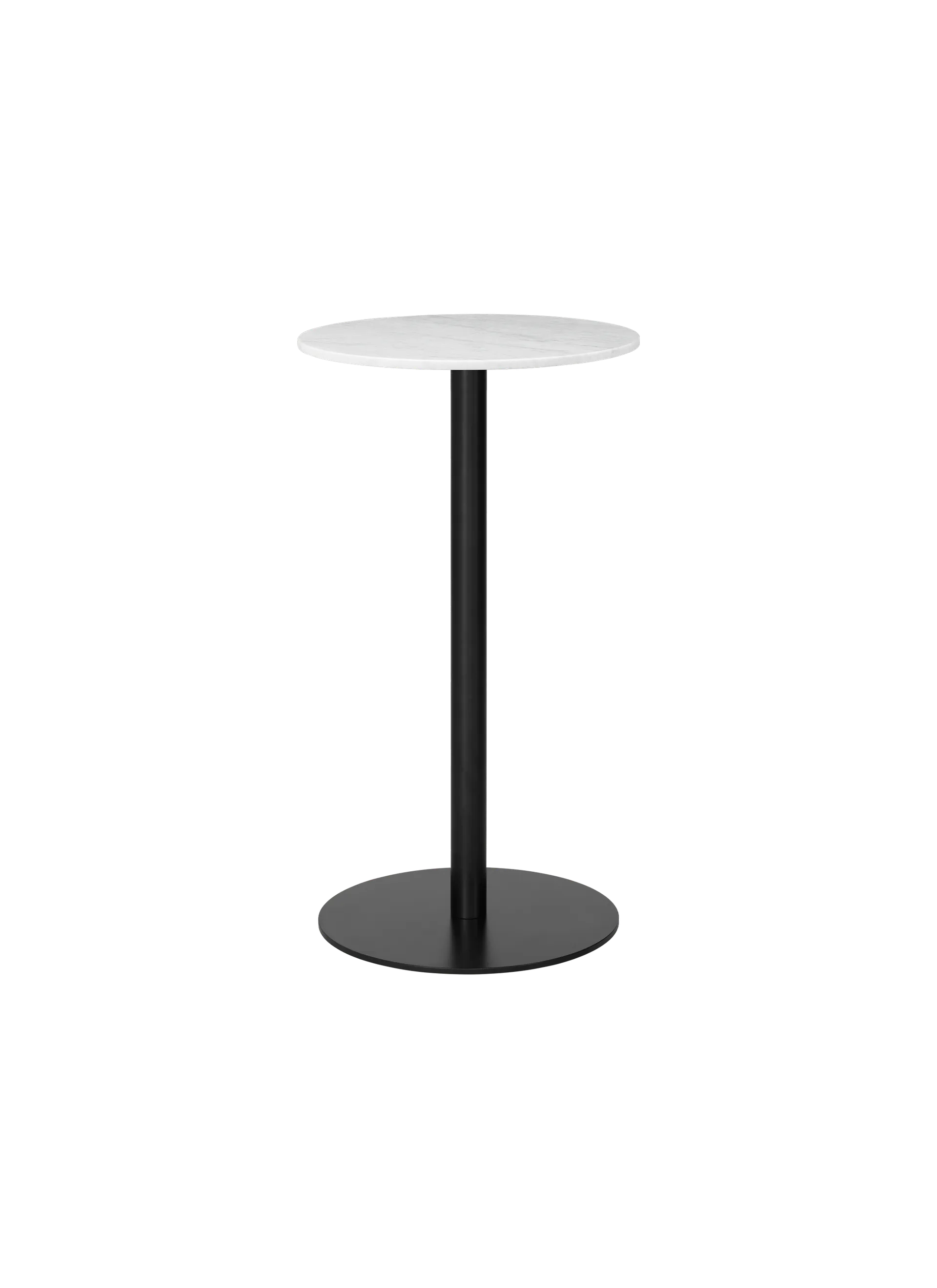 GUBI GUBI 1.0 Bar Table, Round (White Carrara Marble, Black base, 60)
