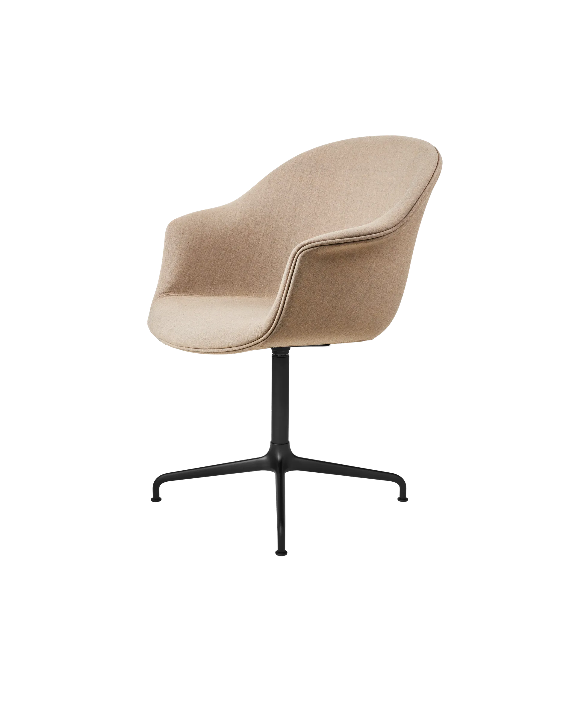 GUBI Bat Meeting Chair, Fully Upholstered (Remix 3, Kvadrat (233, Standard), 4-star base, Black Matt)