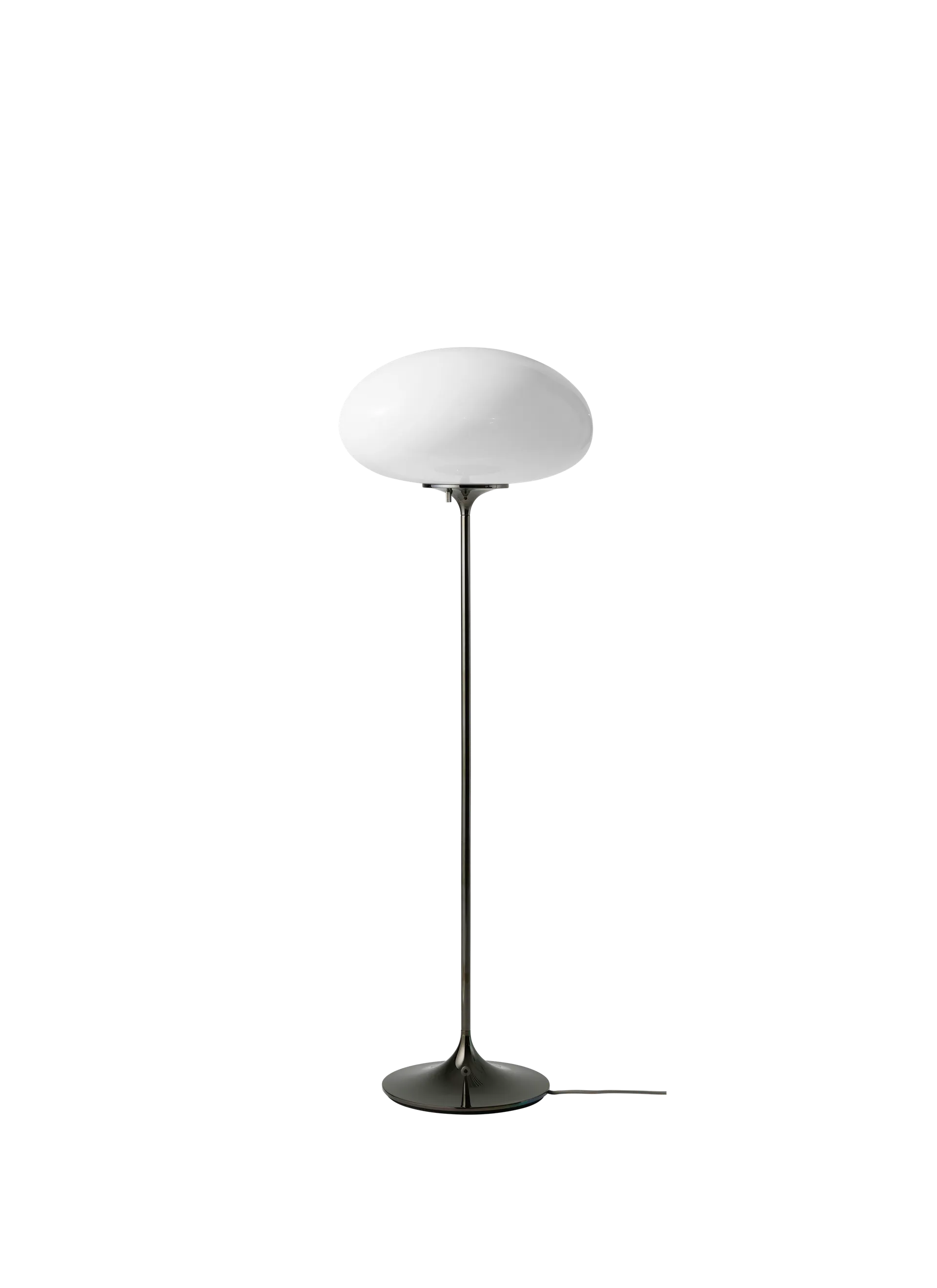 GUBI Stemlite Floor Lamp (Opal Glass, Black Chrome, 110 cm, EU)