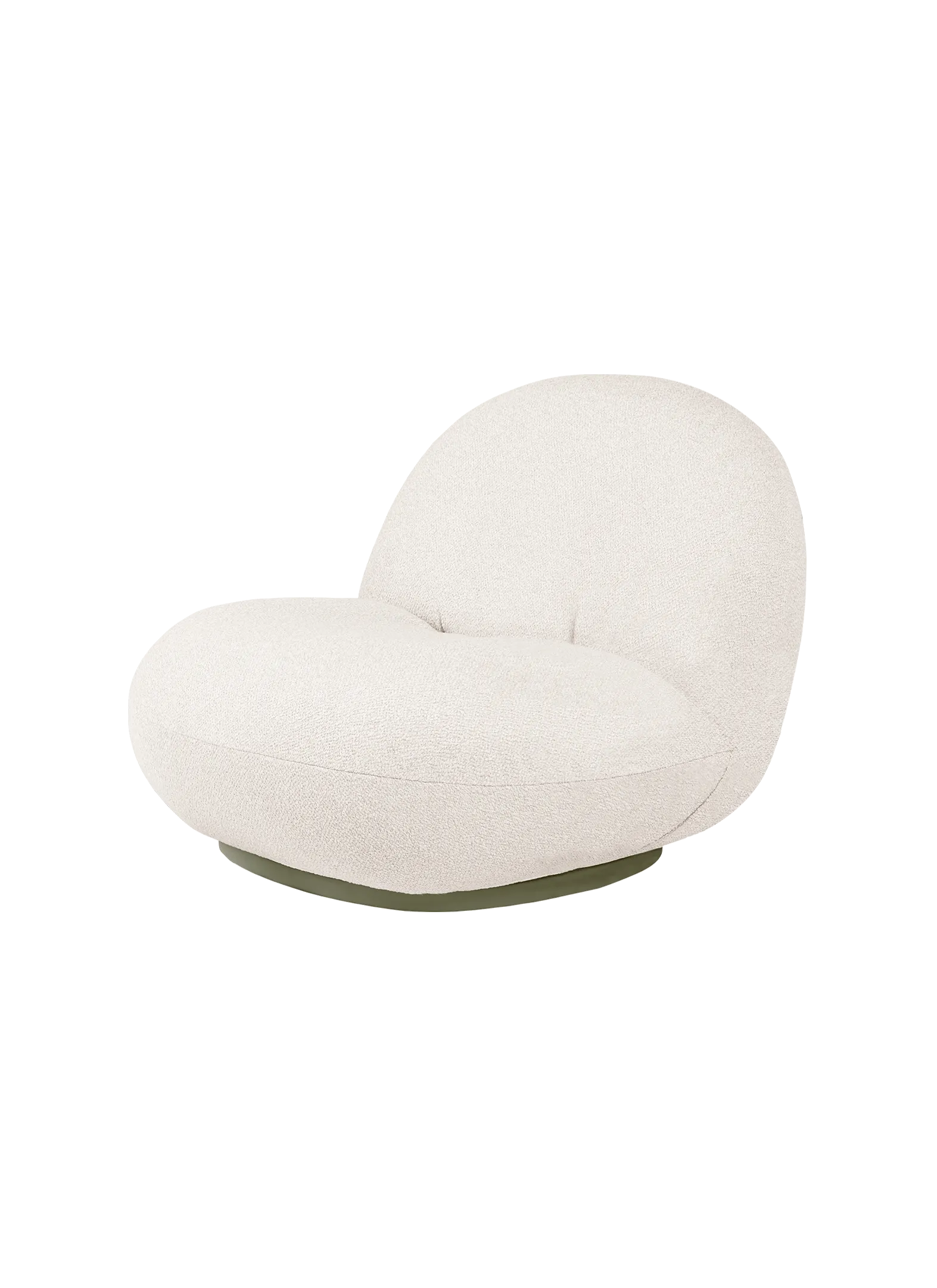 GUBI Pacha Lounge Chair, Outdoor (Lorkey, Limonta (40, Standard), Moss Gray, Swivel)