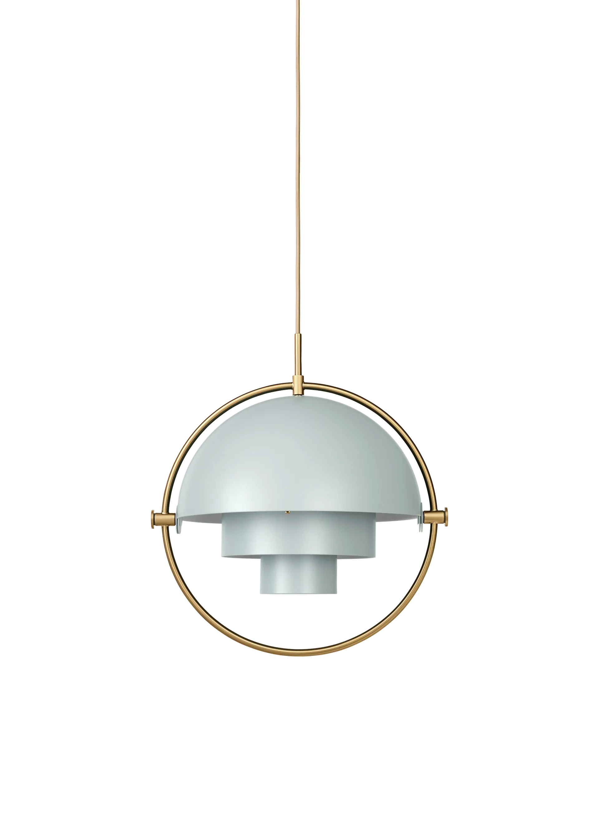GUBI Multi-Lite Pendant (Brass, Sea Grey Semi Matt, Ø32 x 16 cm, EU)