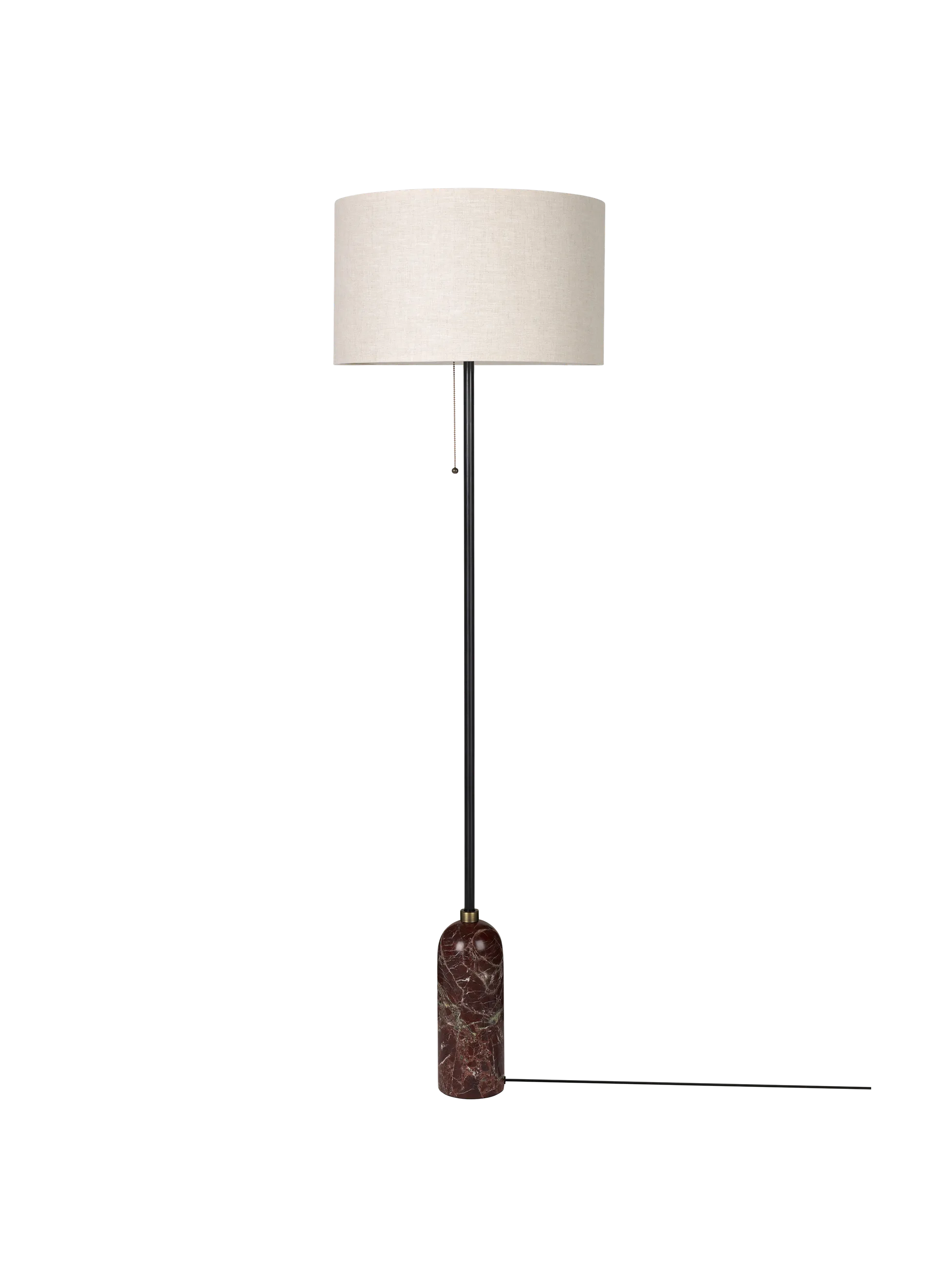 GUBI Gravity Floor Lamp (Maroon Marble, Canvas shade, UK)