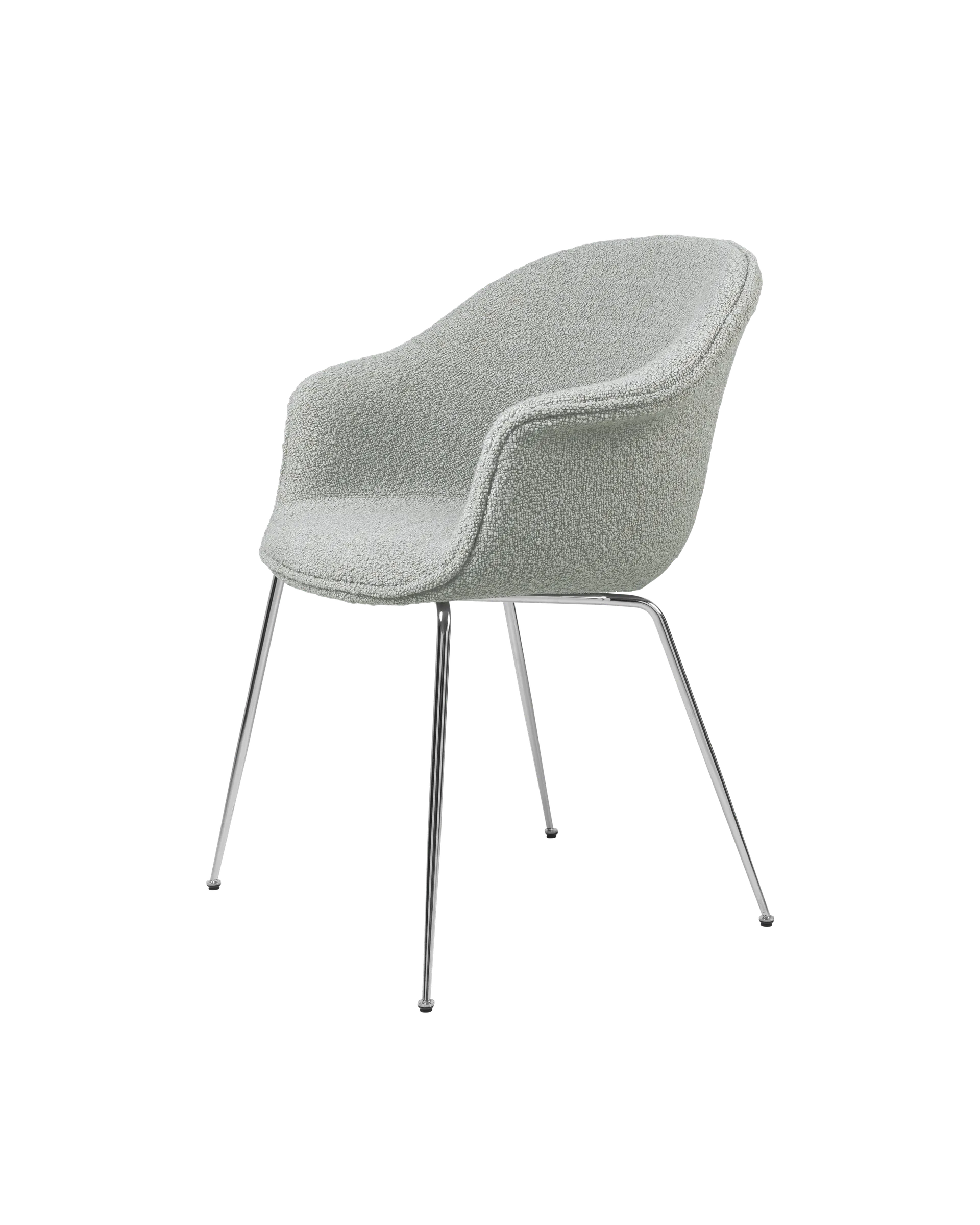 GUBI Bat Dining Chair, Fully Upholstered (Karakorum, Dedar (004, Standard), Conic base, Chrome)