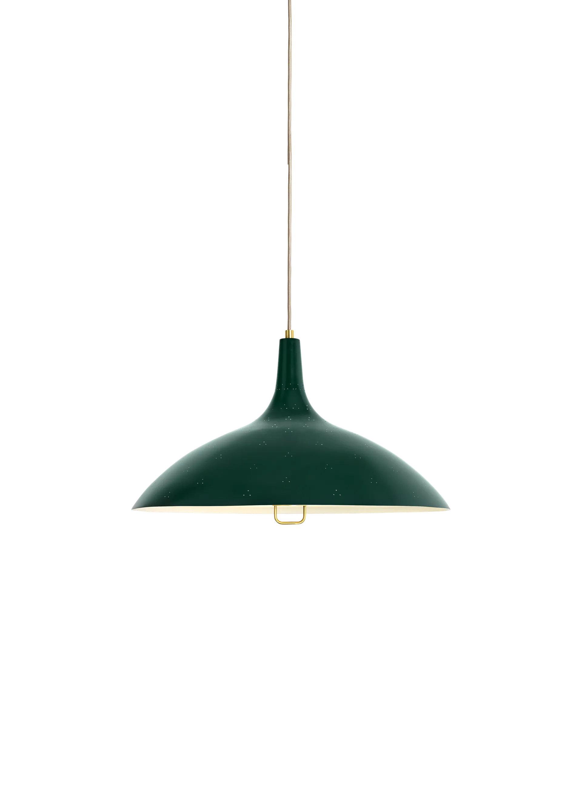 GUBI 1965 Pendant (Bistro Green Semi Matt, Brass, No, EU)