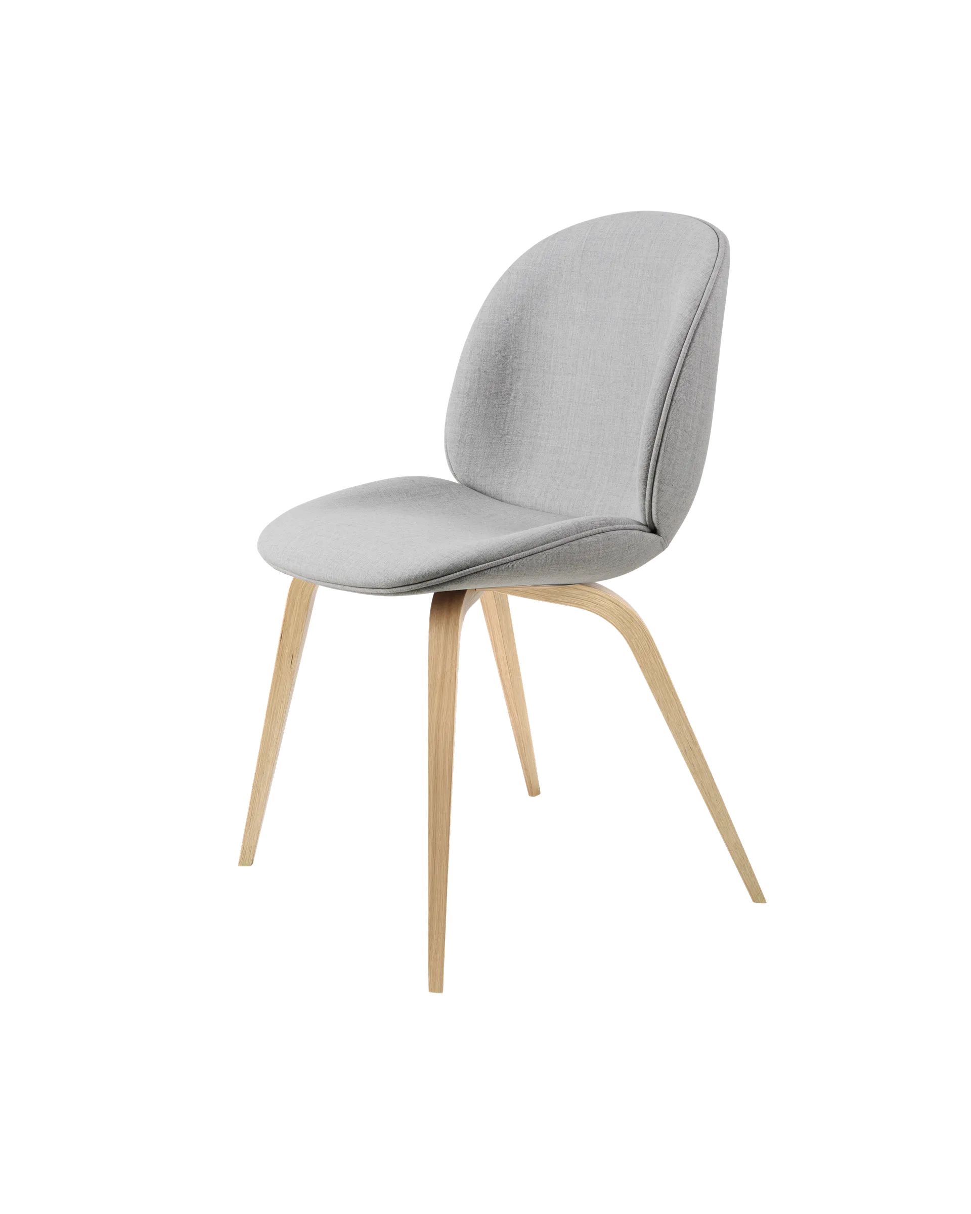 GUBI Beetle Dining Chair, Fully Upholstered (Wood base, Oak Semi Matt, Remix 3, Kvadrat (123, Standard))