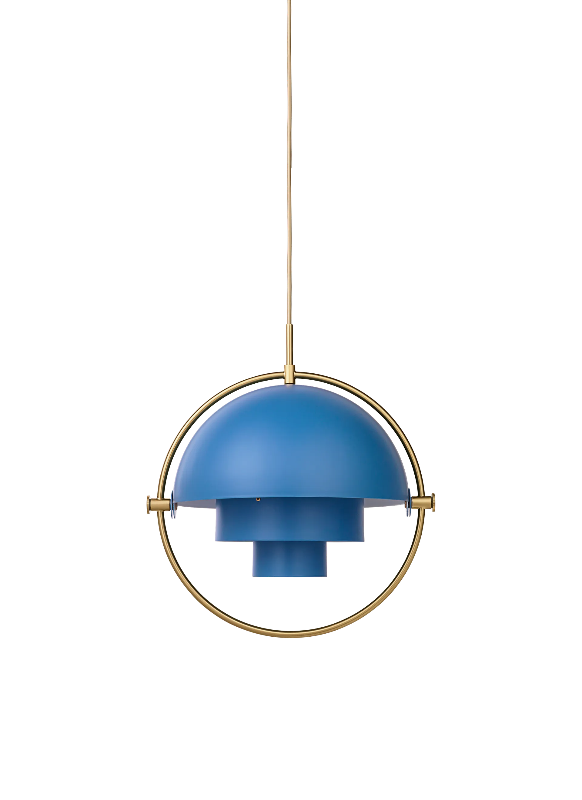 GUBI Multi-Lite Pendant (Brass, Nordic Blue Matt, Ø32 x 16 cm, EU)