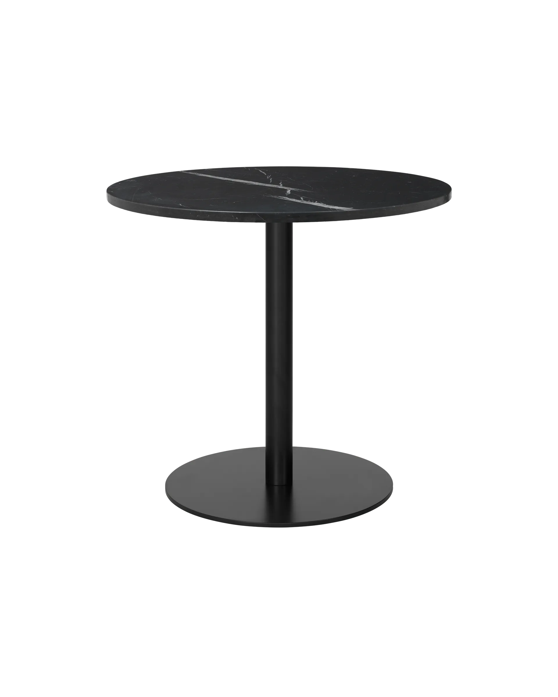 GUBI GUBI 1.0 Dining Table, Round (Black base, Black Marquina Marble, Ø80 cm)