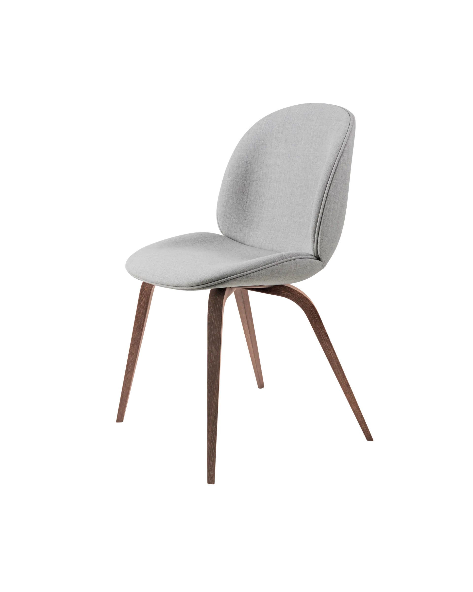 GUBI Beetle Dining Chair, Fully Upholstered (Wood base, American Walnut, Remix 3, Kvadrat (123, Standard))