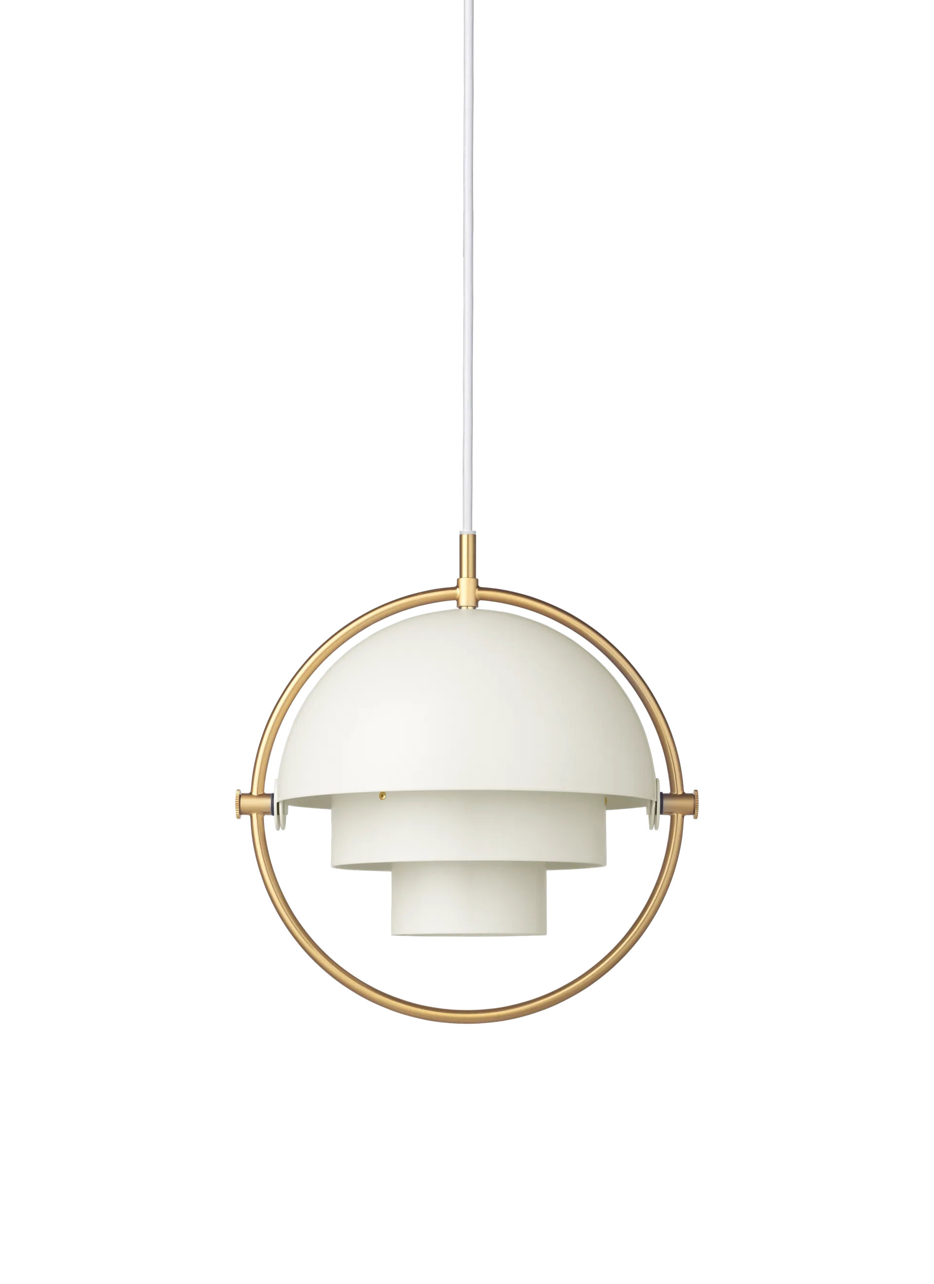 GUBI Multi-Lite Pendant (Brass, White Semi Matt, Ø32 x 16 cm, EU)