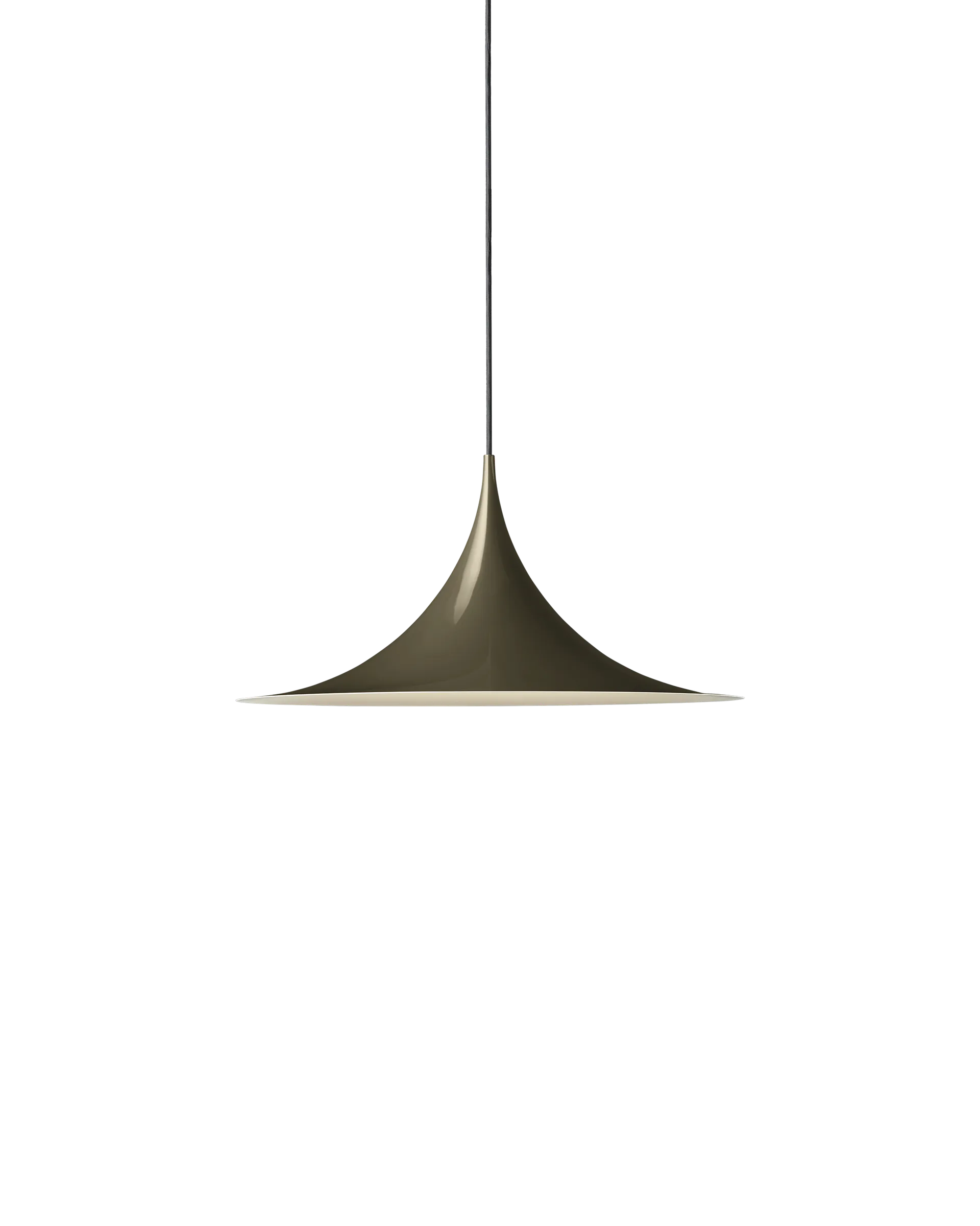 GUBI Semi Pendant (Dark Cocoa Glossy, Ø47 x 23,5 cm, EU)