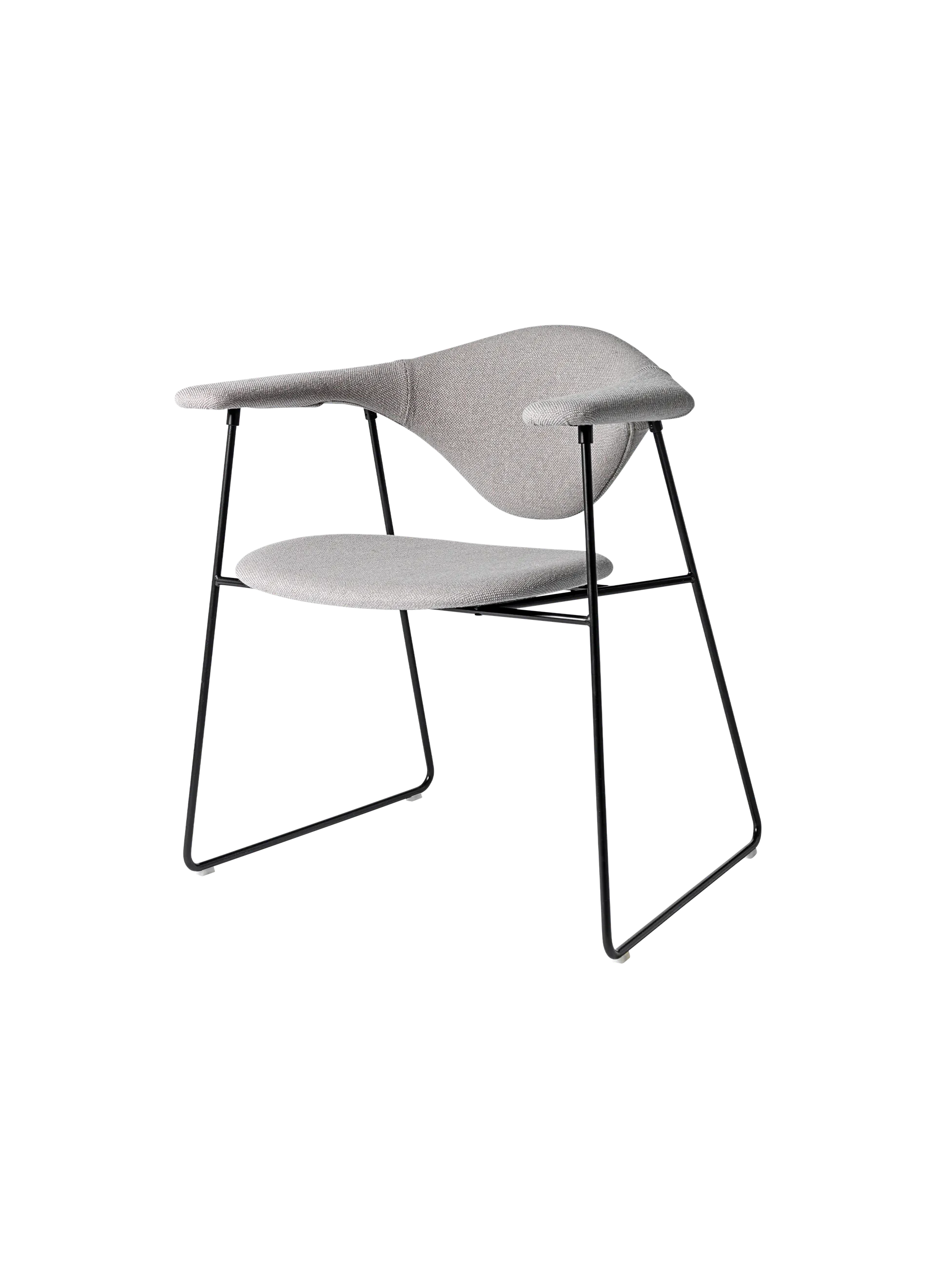 GUBI Masculo Dining Chair, Fully Upholstered (Black Semi Matt, Hallingdal 65, Kvadrat (123, Standard))