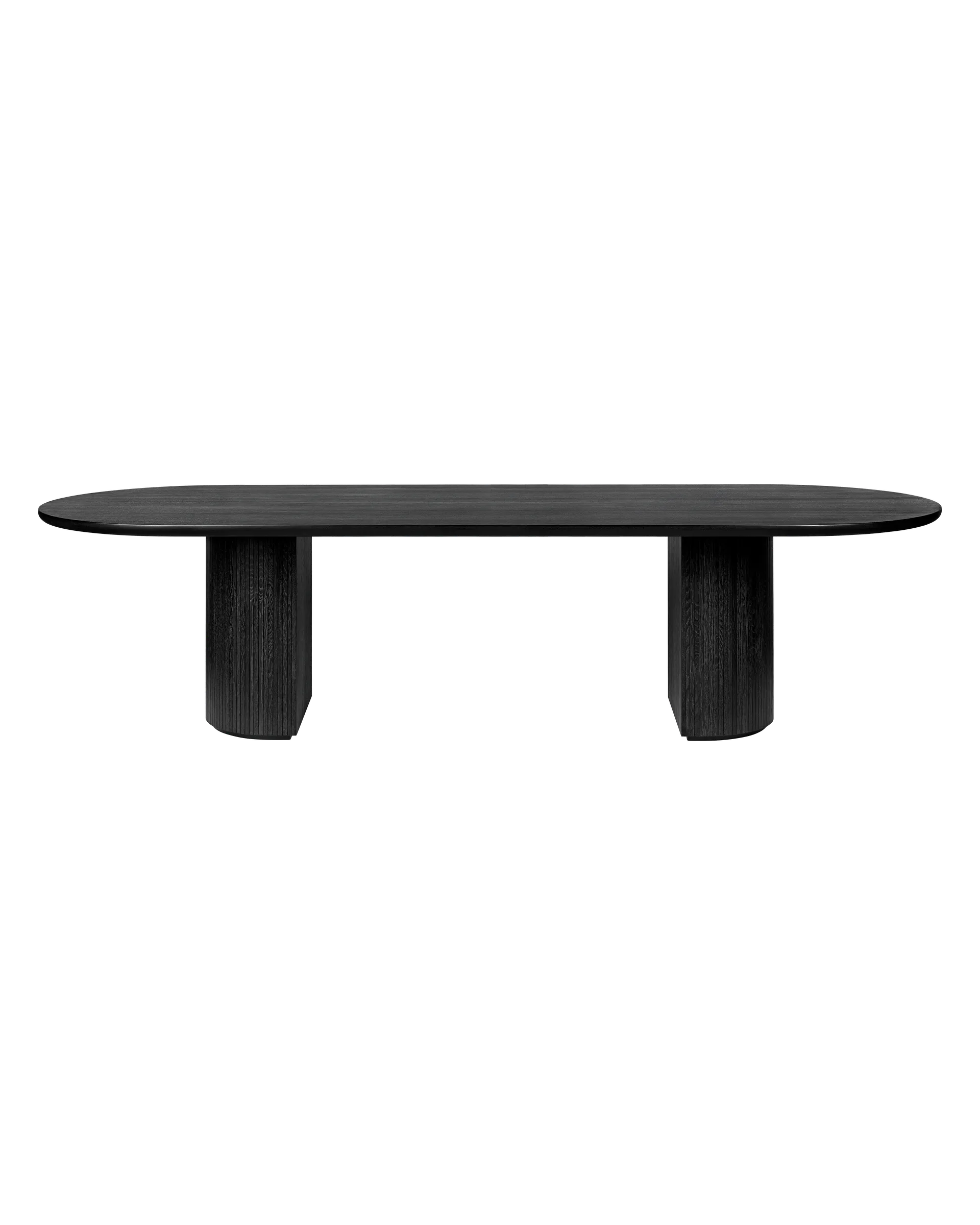 GUBI Moon Dining Table, Elliptical (Brown/Black Stained Solid Oak Lacquered, 290 x 105 cm)