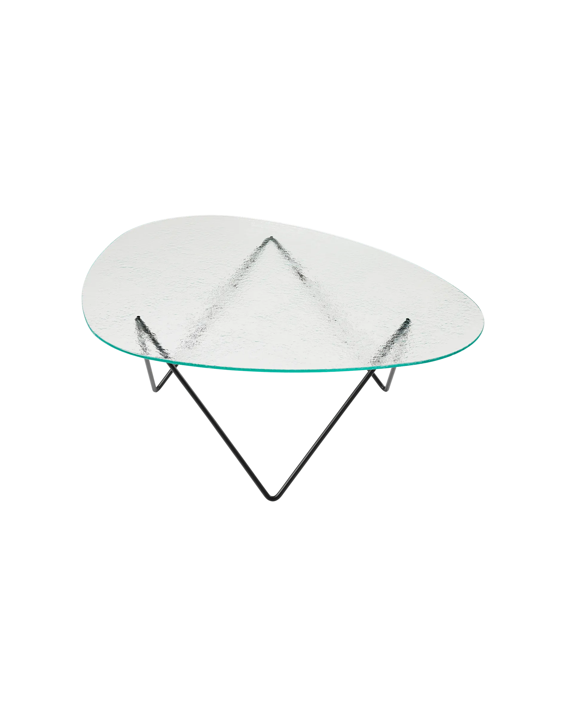 GUBI Pedrera Coffee Table (Black Semi Matt, Transparent Structured Glass)