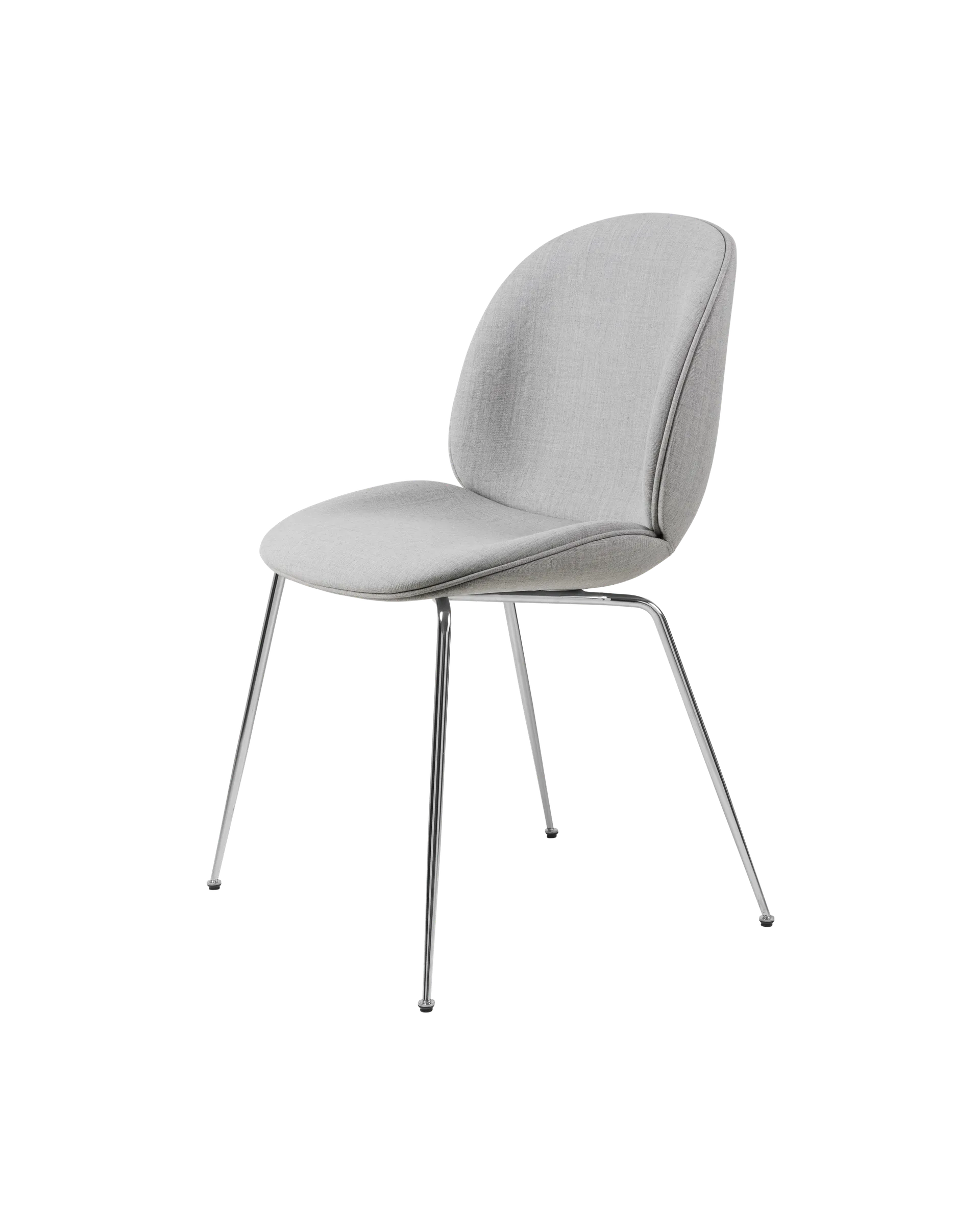 GUBI Beetle Dining Chair, Fully Upholstered (Remix 3, Kvadrat (123, Standard), Conic base, Chrome)