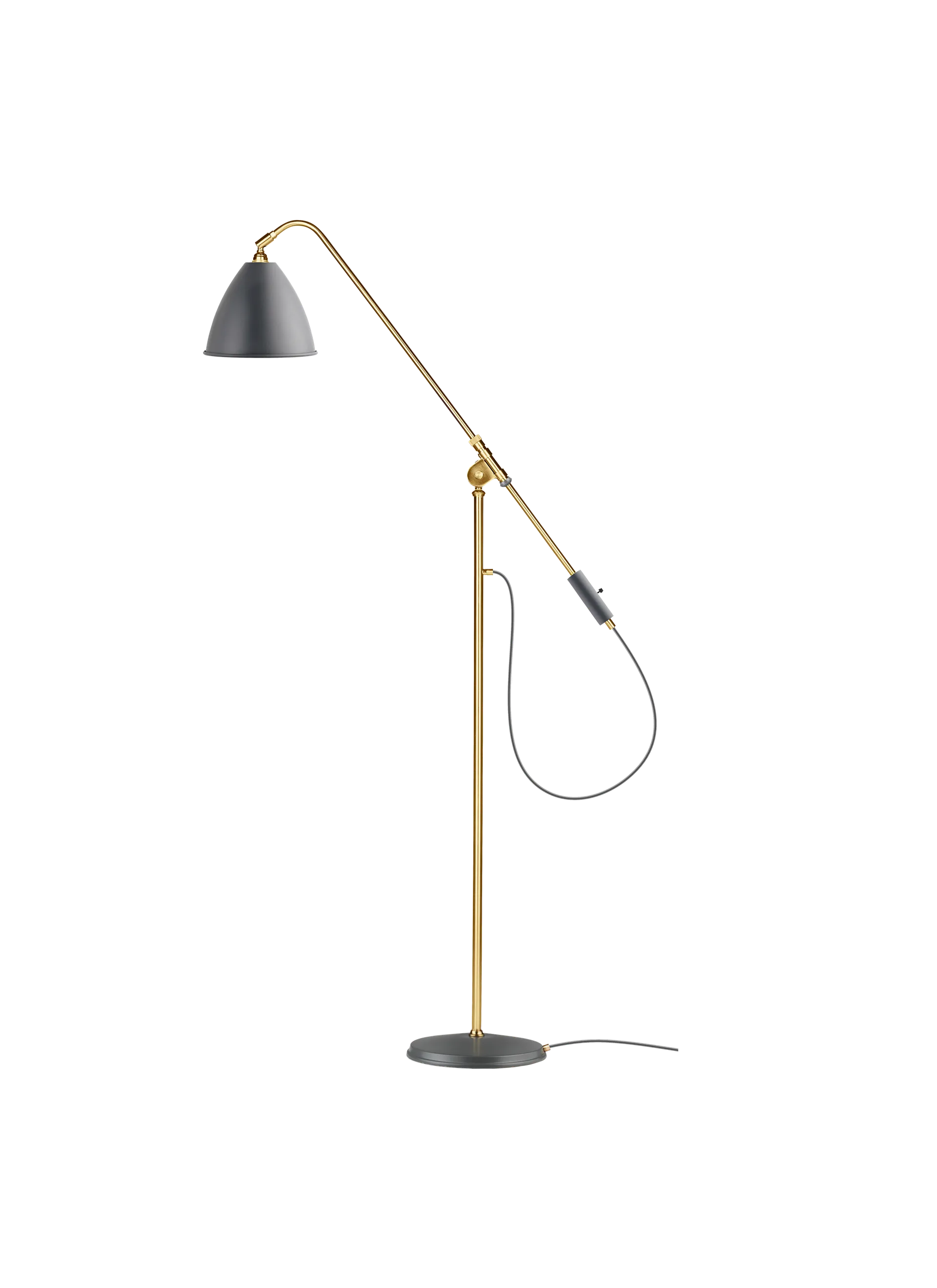 GUBI Bestlite BL4 Floor Lamp (Grey Semi Matt, Brass, UK)