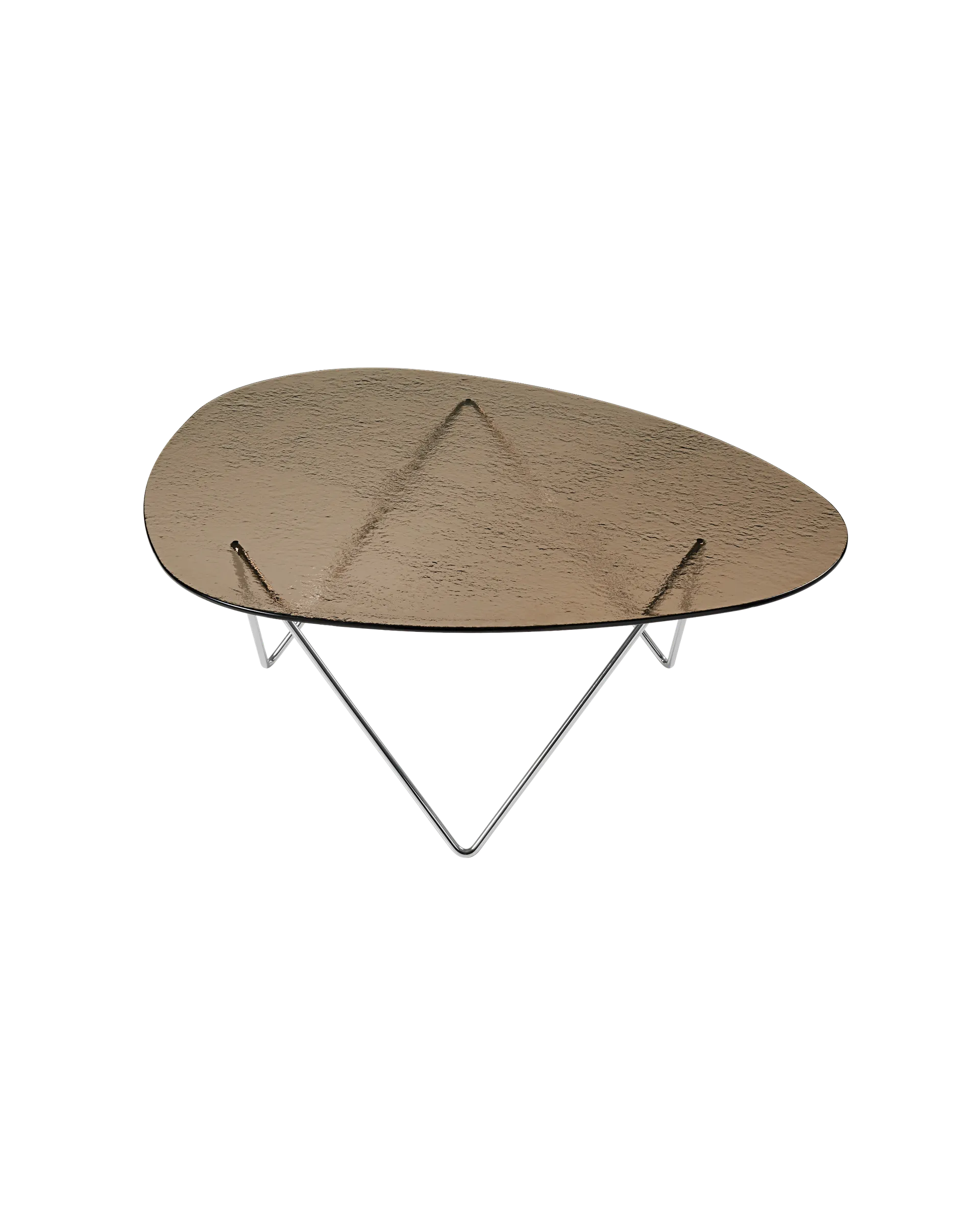 GUBI Pedrera Coffee Table (Chrome, Bronze Structured Glass)
