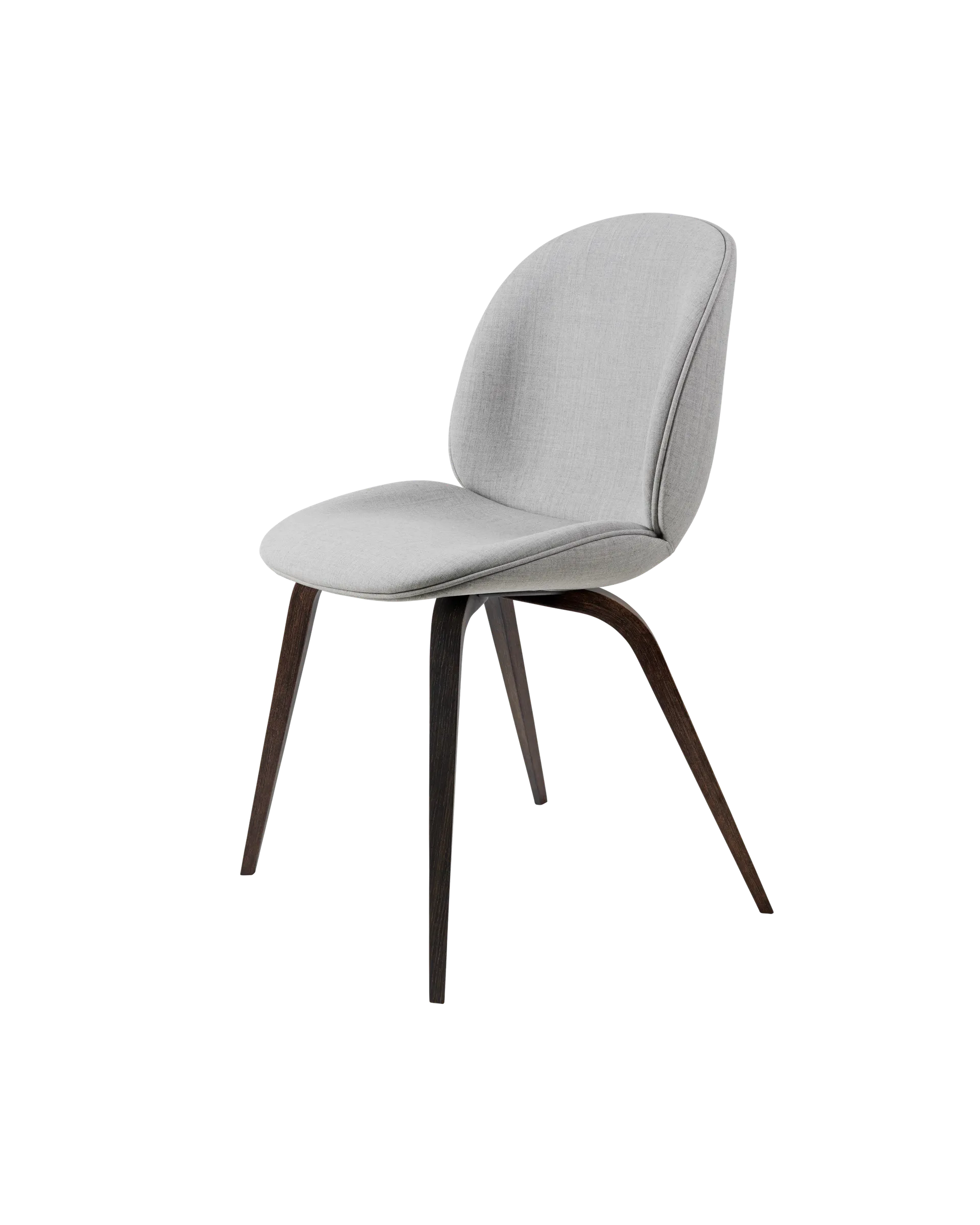 GUBI Beetle Dining Chair, Fully Upholstered (Wood base, Smoked Oak, Remix 3, Kvadrat (123, Standard))