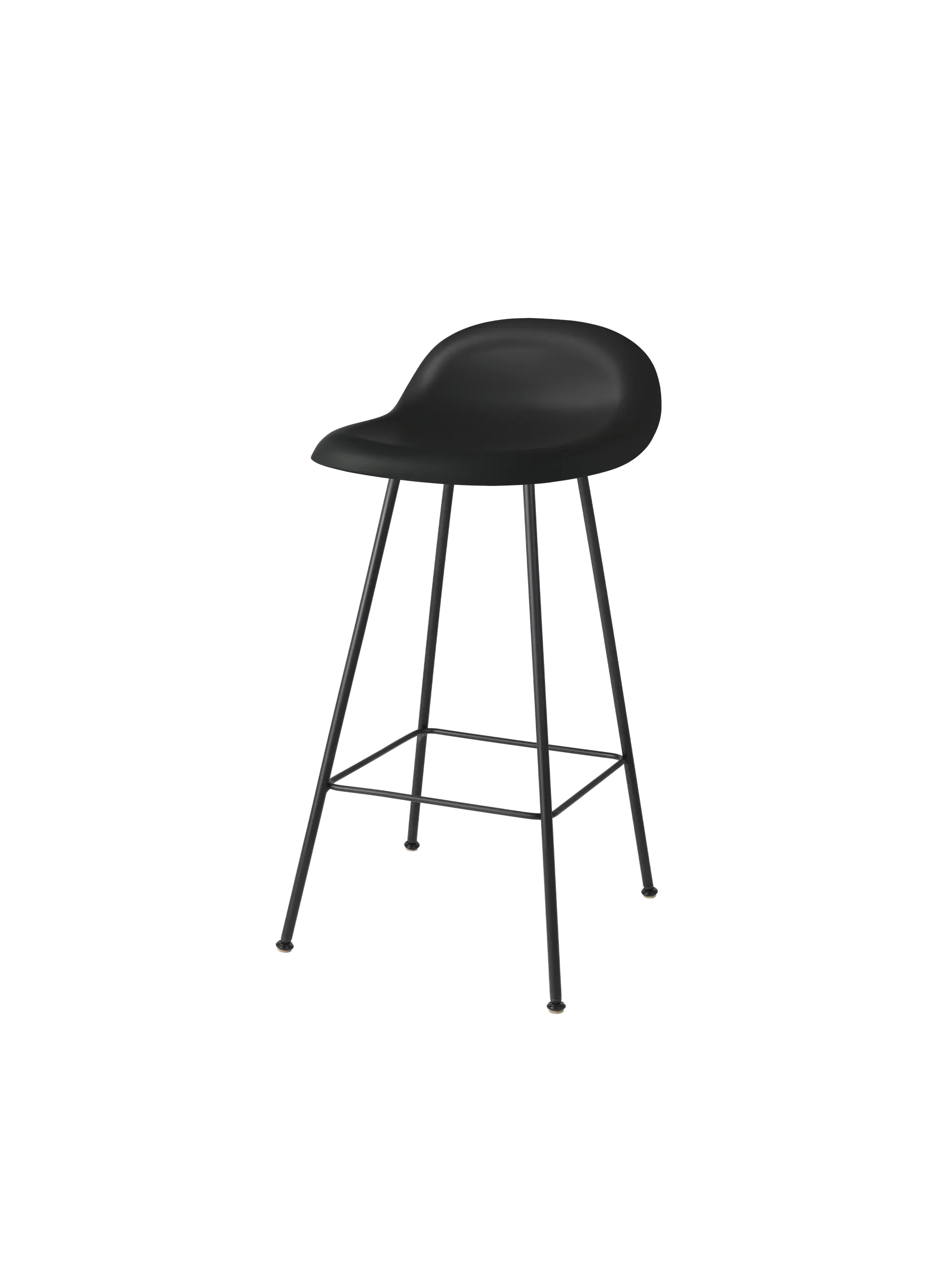 GUBI GUBI 3D Counter Stool, Un-Upholstered (Black, Center base, Black Matt)