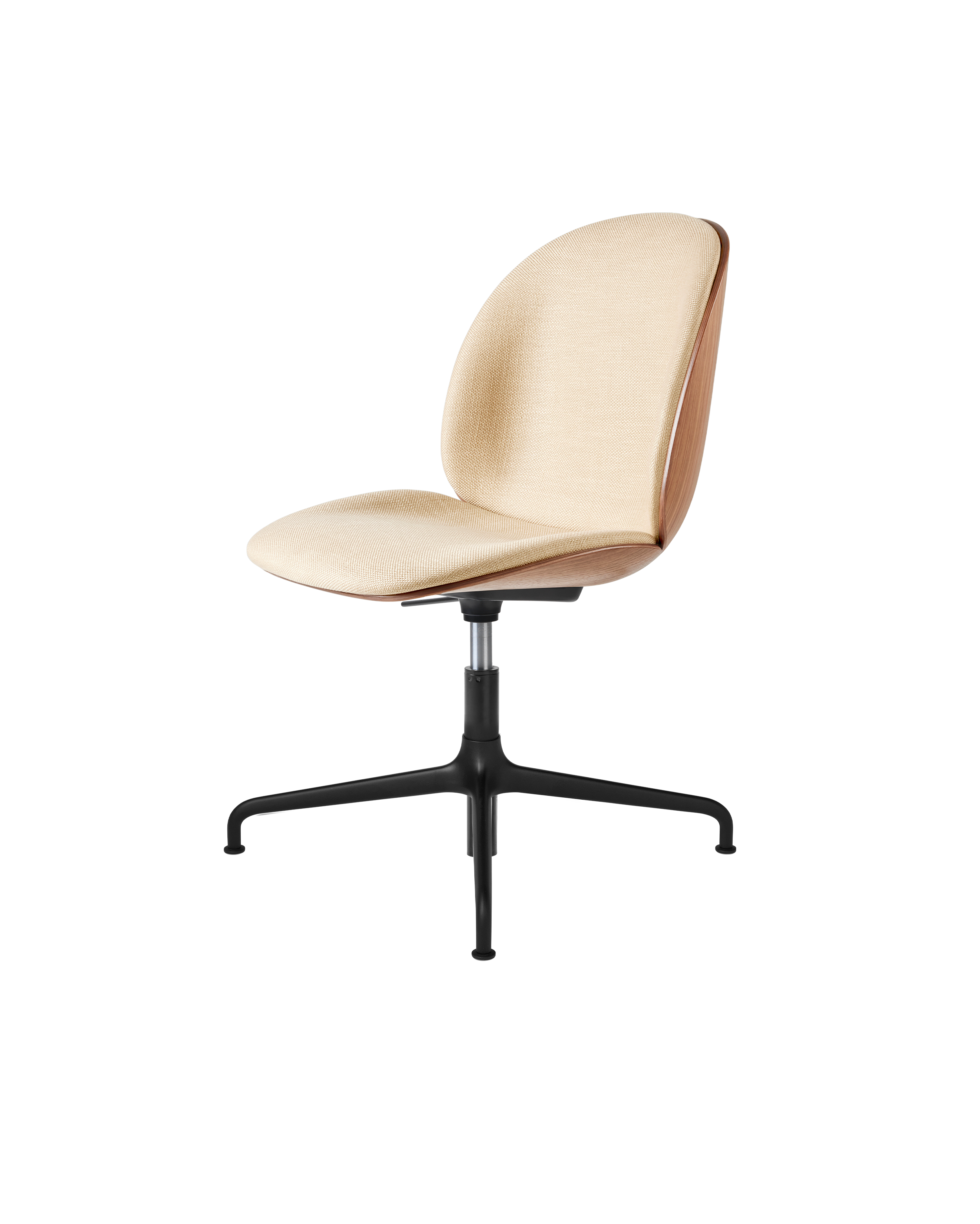 GUBI Beetle Meeting Chair, 3D Veneer & Front Upholstered