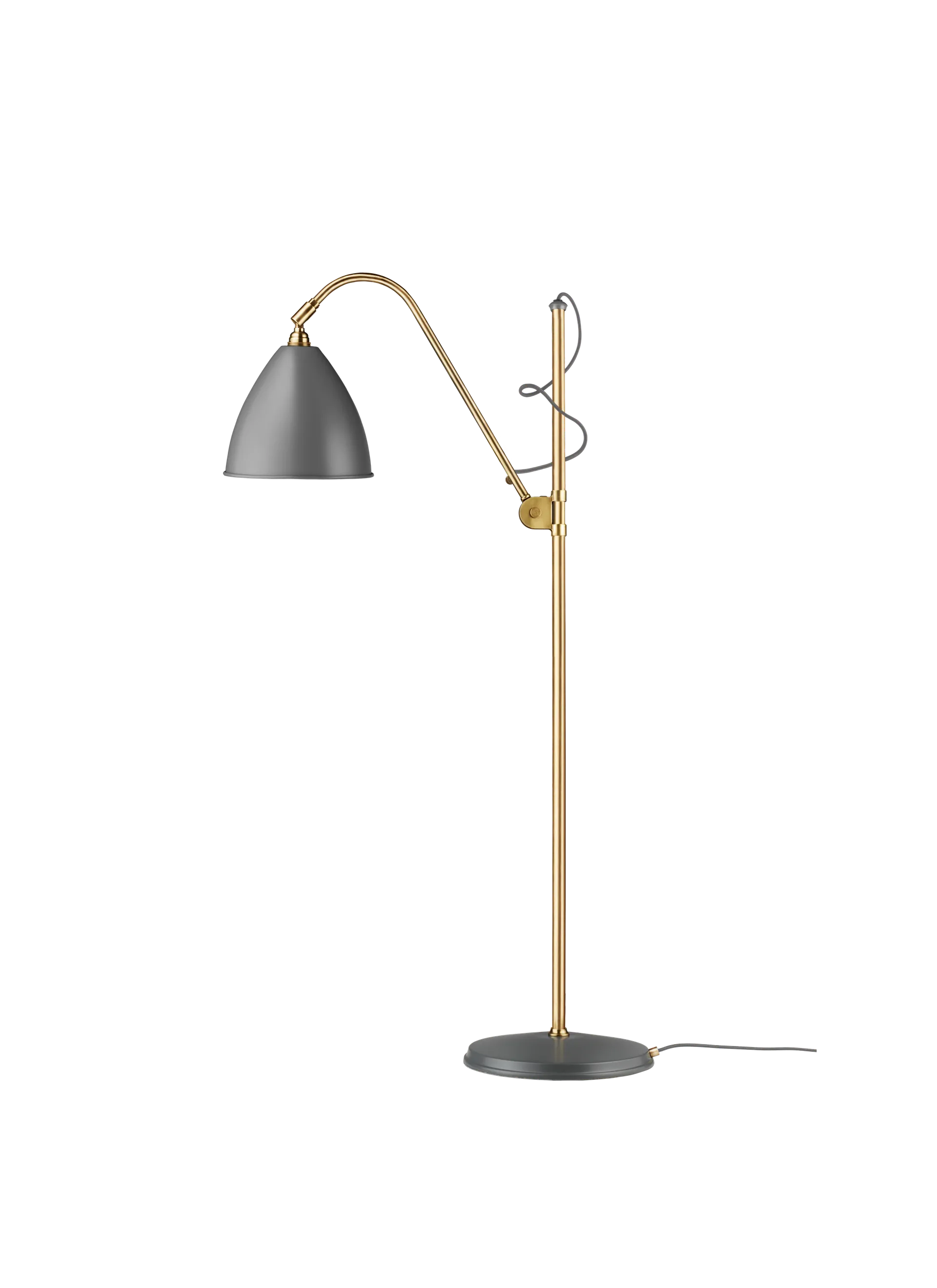 GUBI Bestlite BL3 Floor Lamp (Grey Semi Matt, Brass, Ø21 x 18 cm, EU)