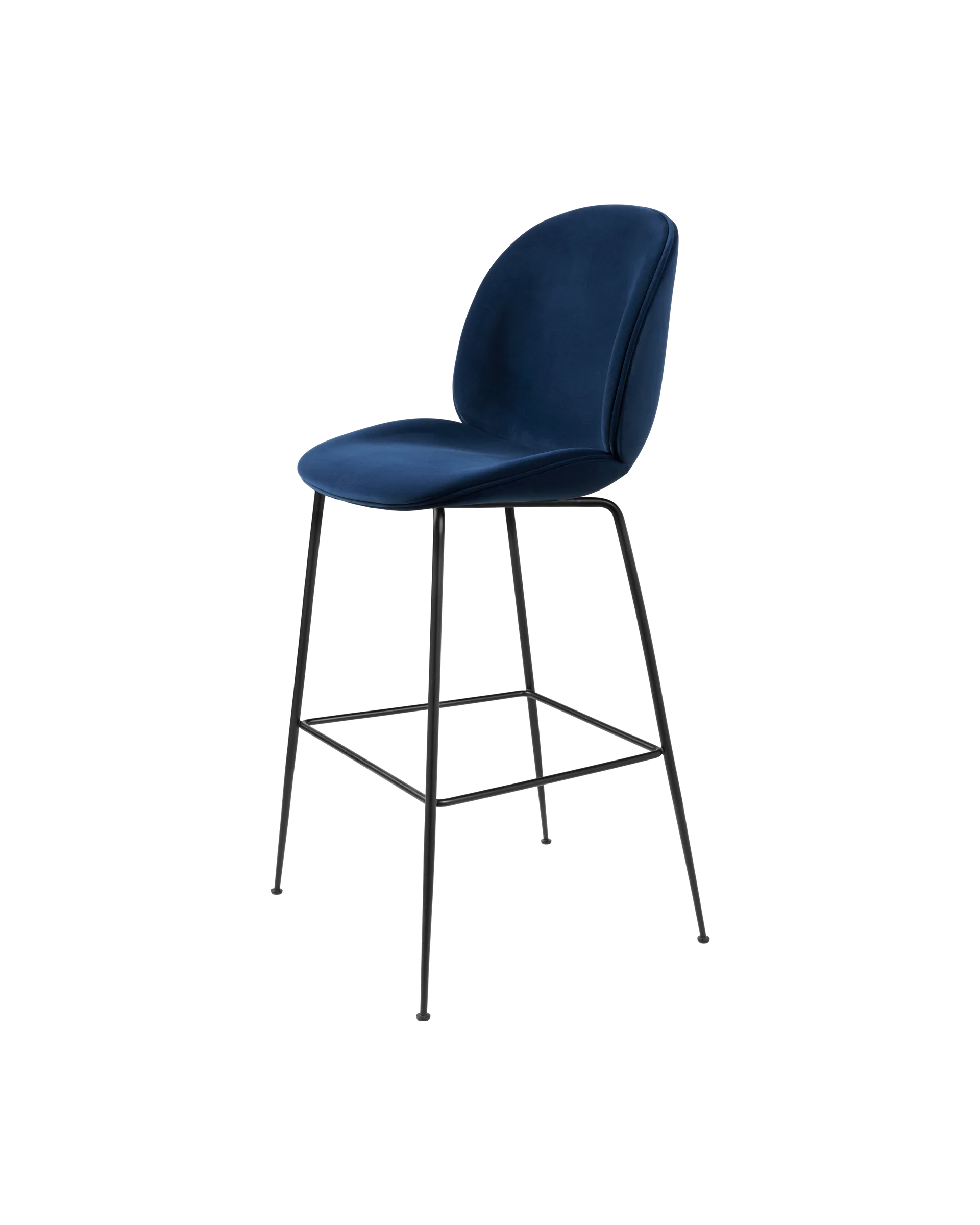 GUBI Beetle Bar Chair, Fully Upholstered (Sunday, Dedar (003, Standard), Conic base, Black Matt)