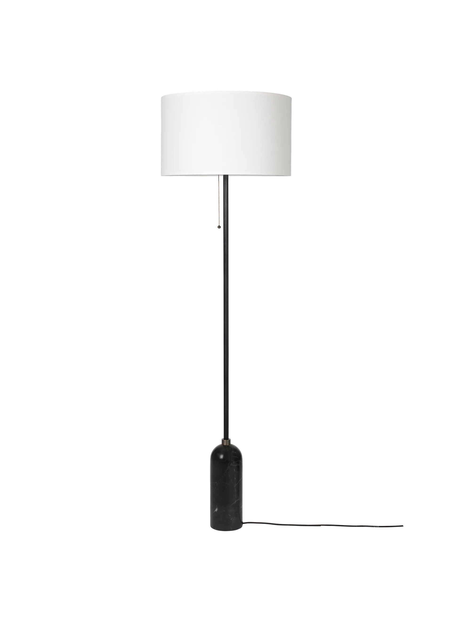 GUBI Gravity Floor Lamp (White shade, Black Marble, UK)