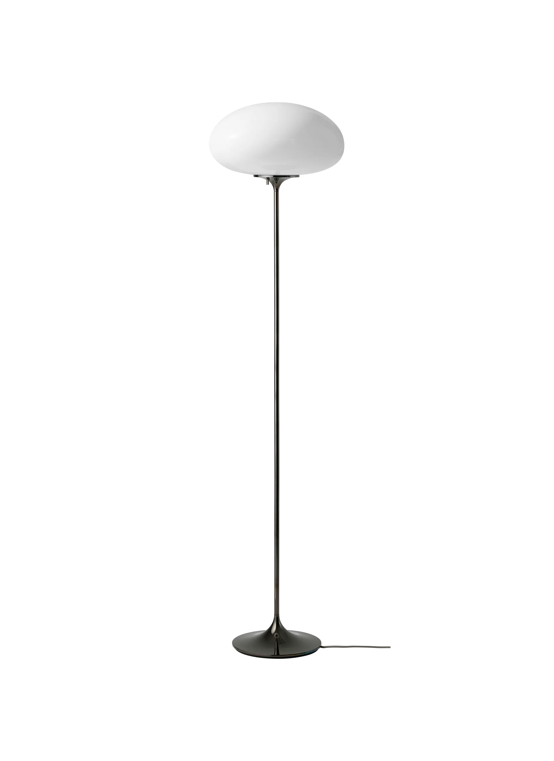 GUBI Stemlite Floor Lamp (Opal Glass, Black Chrome, 150 cm, EU)