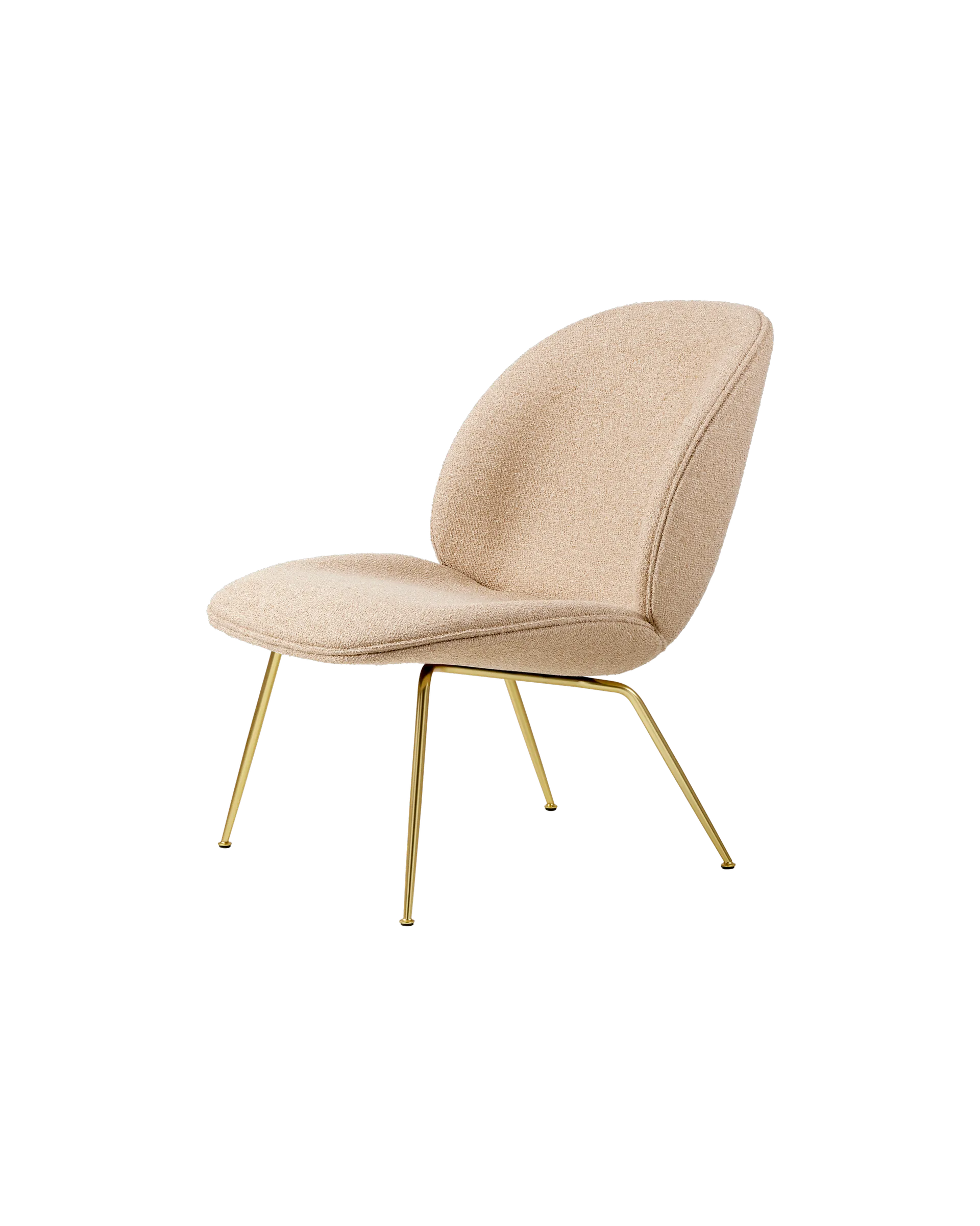 GUBI Beetle Lounge Chair (Around Bouclé, Dedar (004, Standard), Brass Semi Matt)