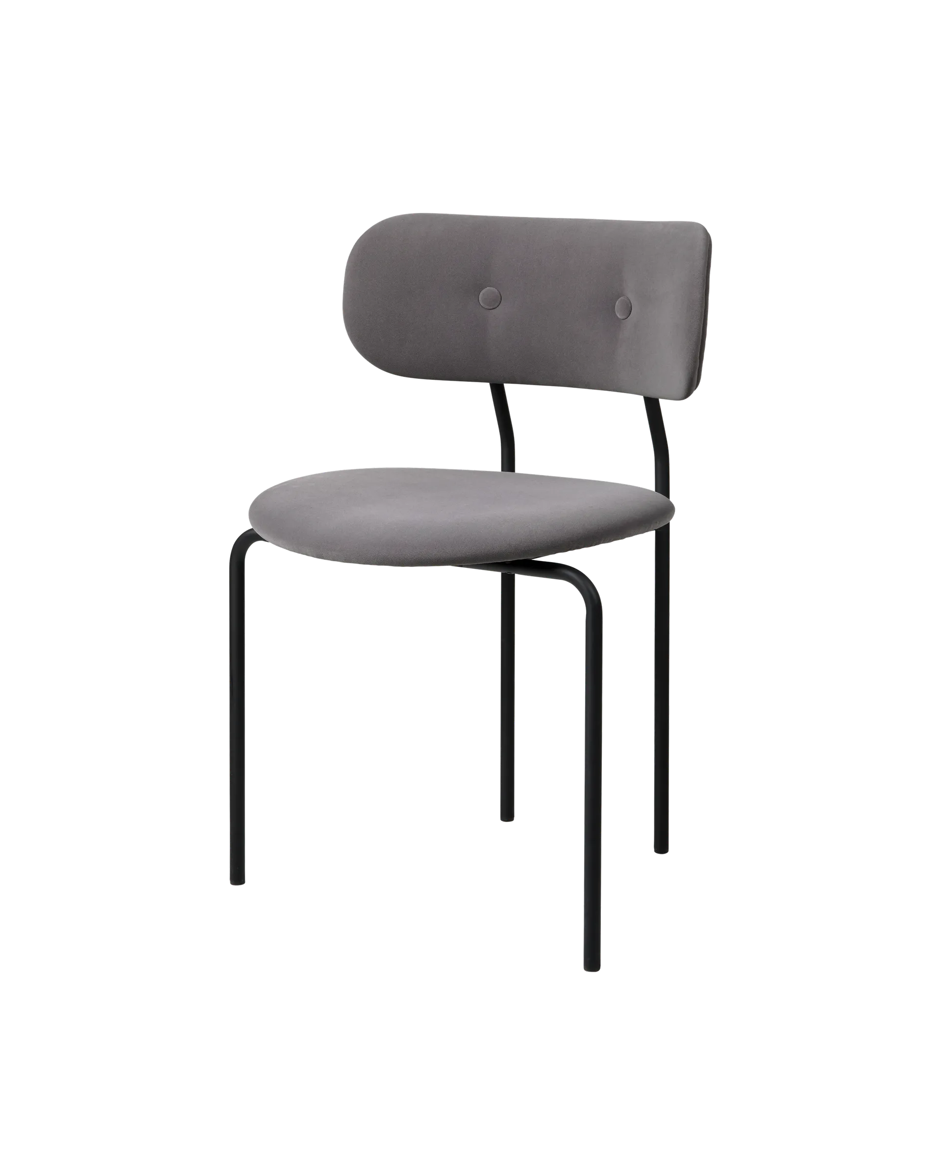 GUBI Coco Dining Chair, Fully Upholstered (Sunday, Dedar (025, Standard), Black, Black Matt)