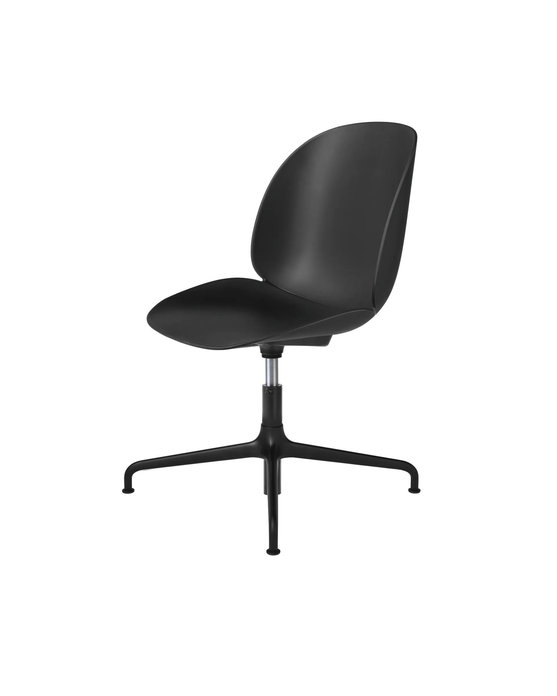 GUBI Beetle Meeting Chair, Un-Upholstered (Black, Height adjustable 4-star base)