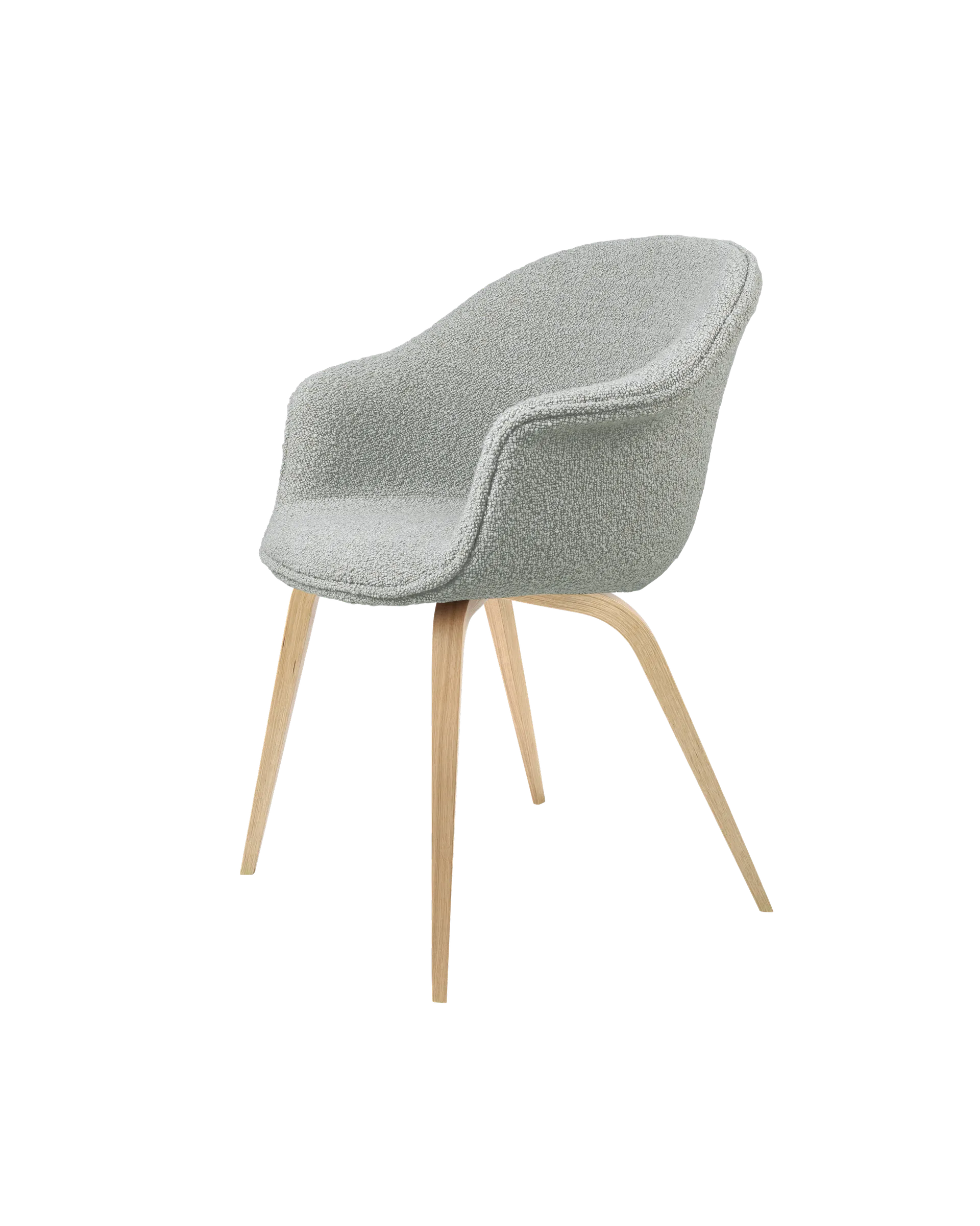 GUBI Bat Dining Chair, Fully Upholstered (Karakorum, Dedar (004, Standard), Wood base, Oak Semi Matt)