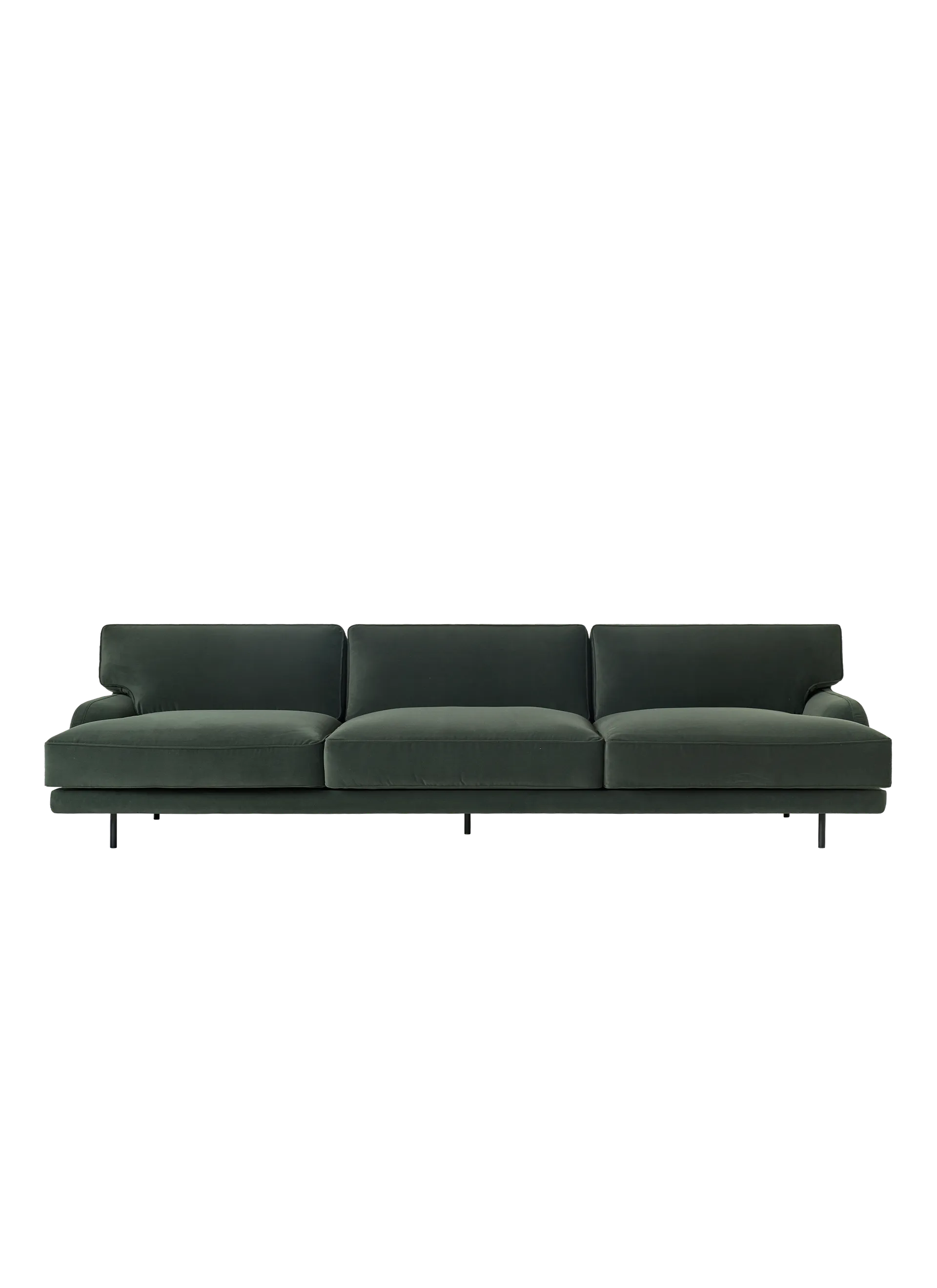 GUBI Flaneur Sofa (Asator, Kvadrat (0984, Standard), 3 seater, Black Matt)